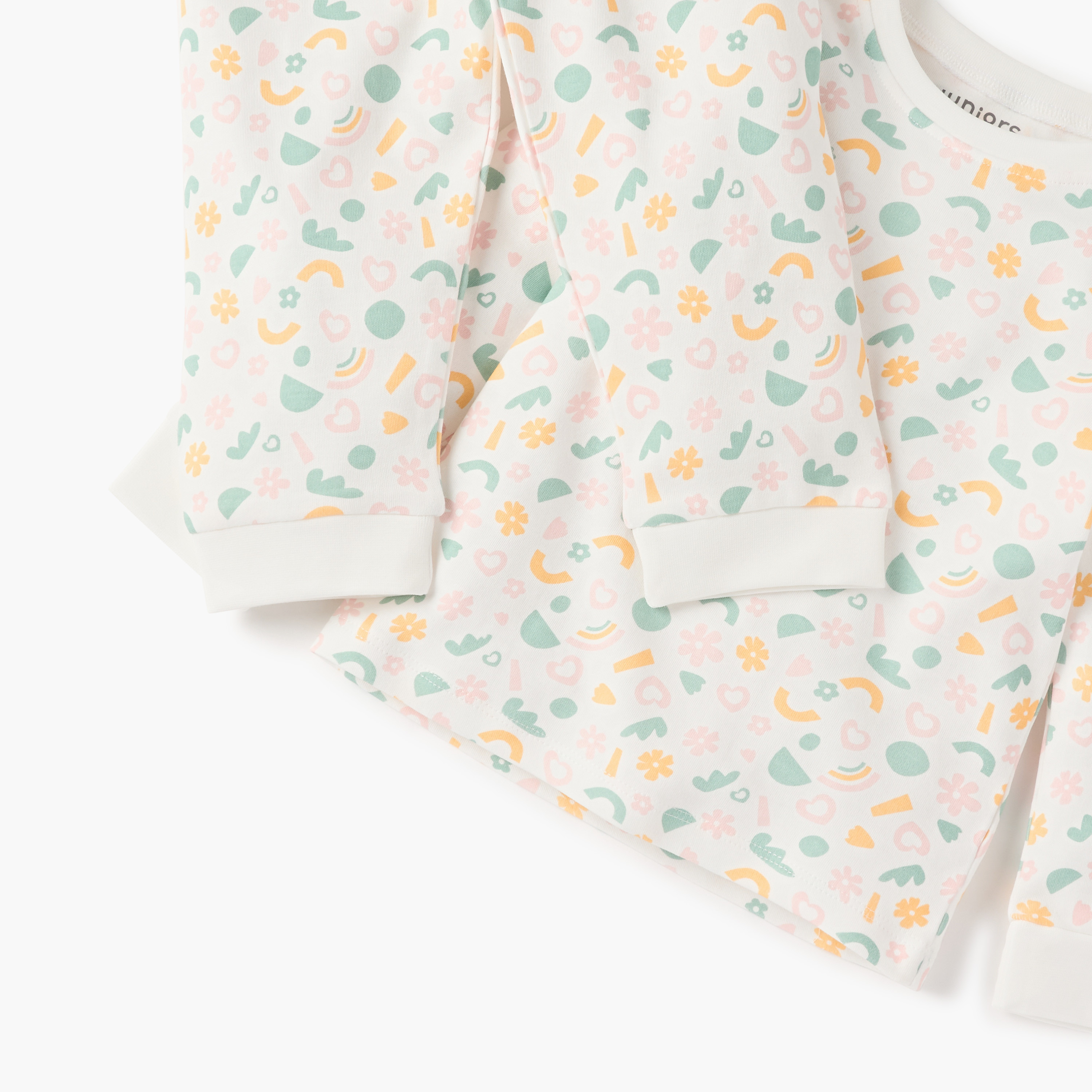 Juniors Printed T-shirt and Pyjama Set-baby-girls-clothing-nightwear-pyjamasets-image-6