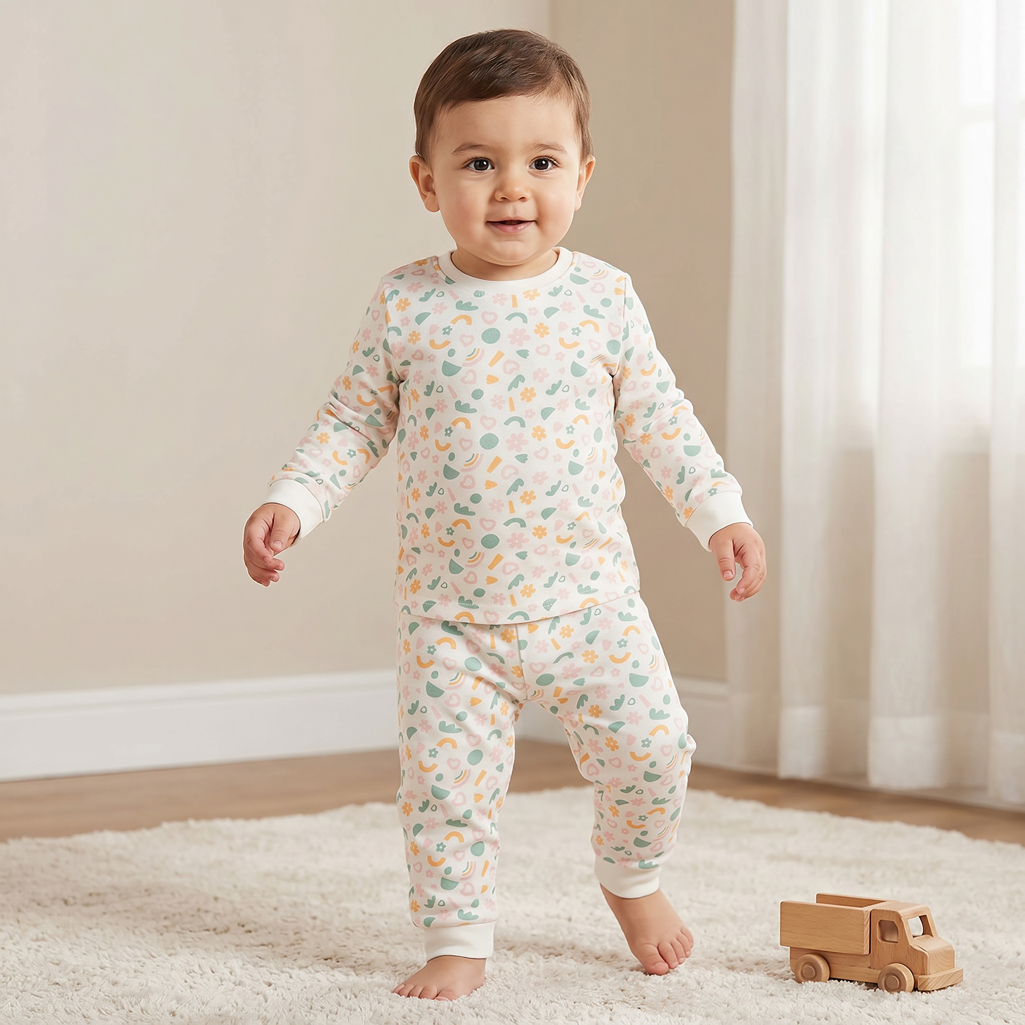 Juniors Printed T-shirt and Pyjama Set-baby-girls-clothing-nightwear-pyjamasets-image-1