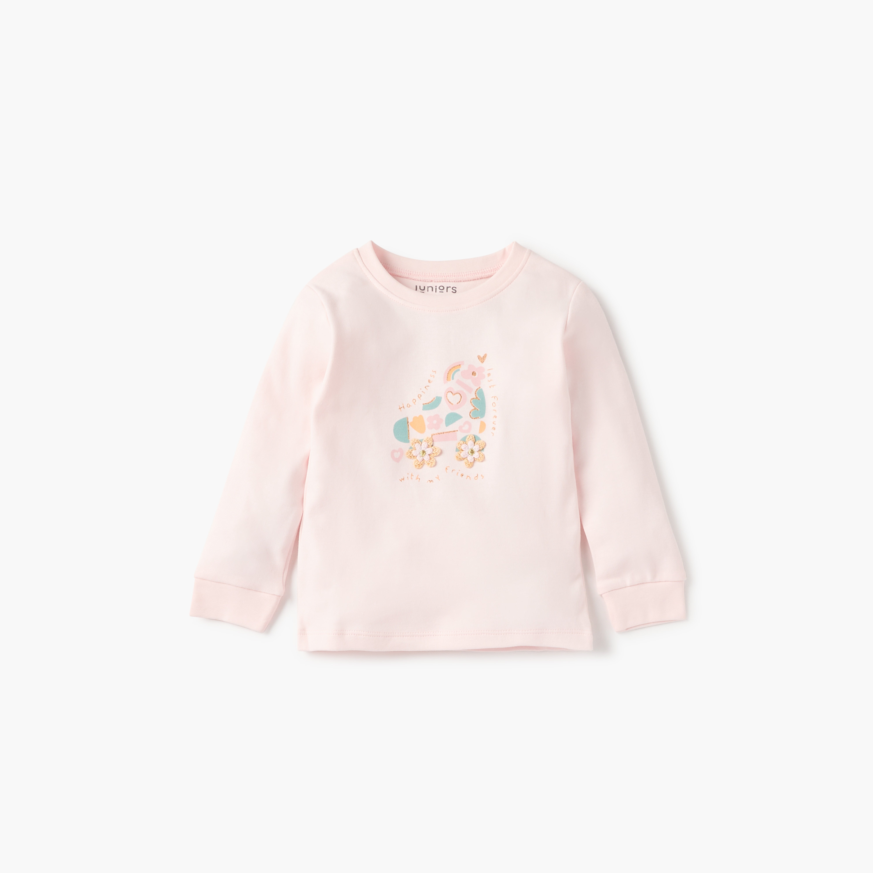 طقم بنطلون بيجاما وتيشيرت بطبعات جرافيك من جونيورز-baby-girls-clothing-nightwear-pyjamasets-image-2
