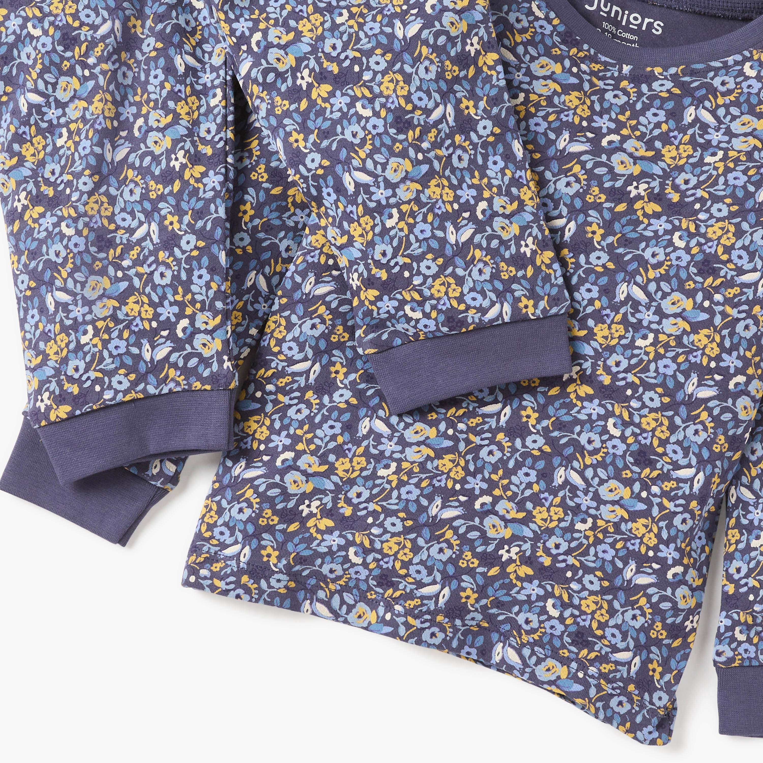 Juniors Floral Print T-shirt and Pyjama Set-baby-girls-clothing-nightwear-pyjamasets-image-5