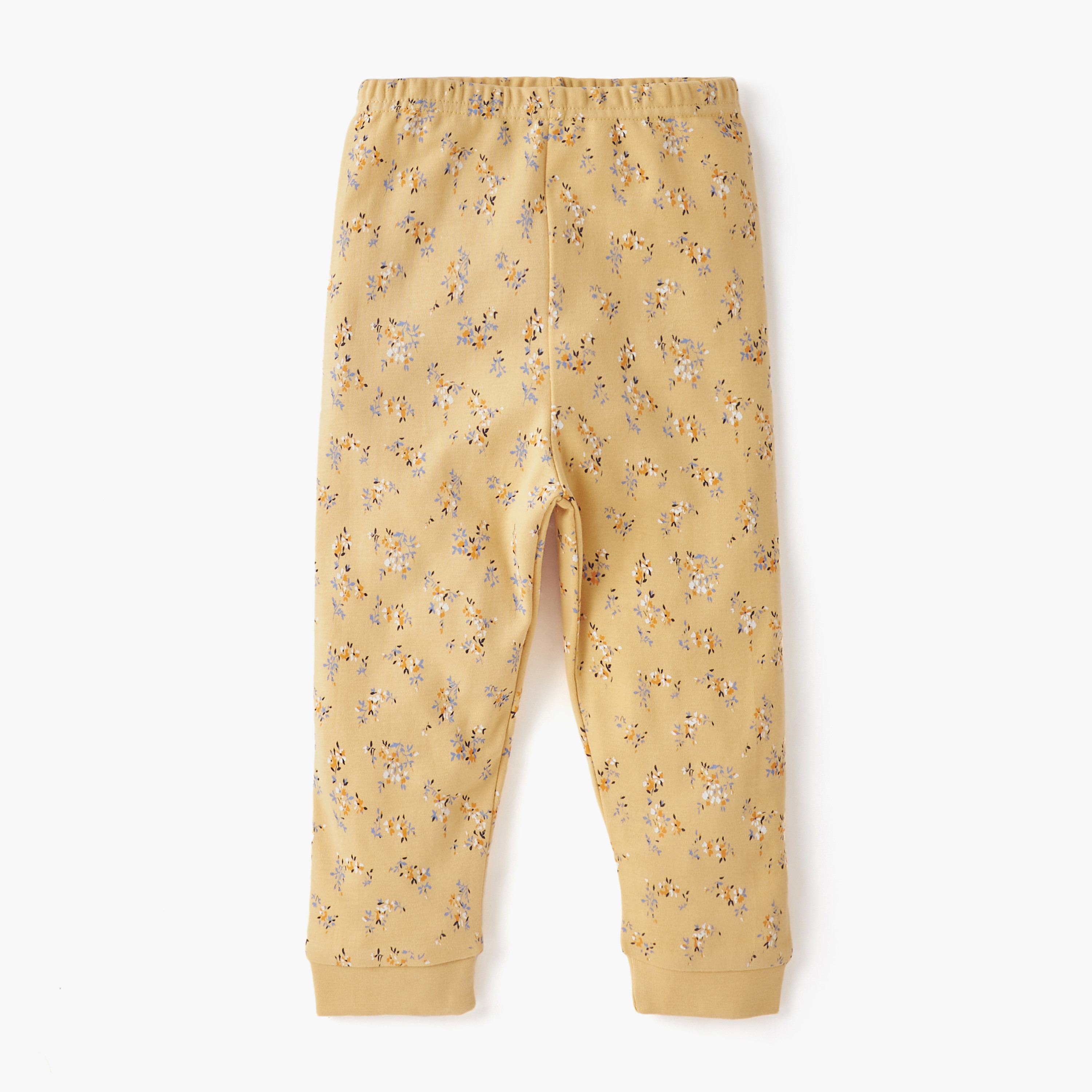 طقم بنطلون بيجاما وتيشيرت بطبعات زهرية من جونيورز-baby-girls-clothing-nightwear-pyjamasets-image-3
