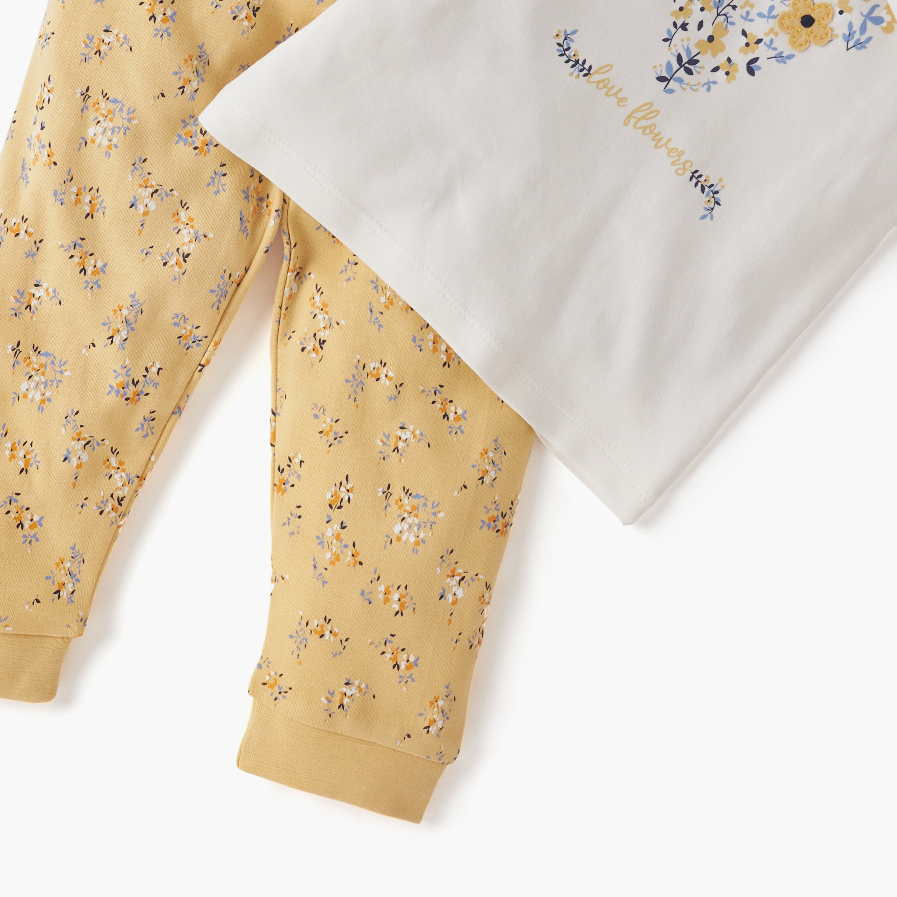 طقم بنطلون بيجاما وتيشيرت بطبعات زهرية من جونيورز-baby-girls-clothing-nightwear-pyjamasets-image-5