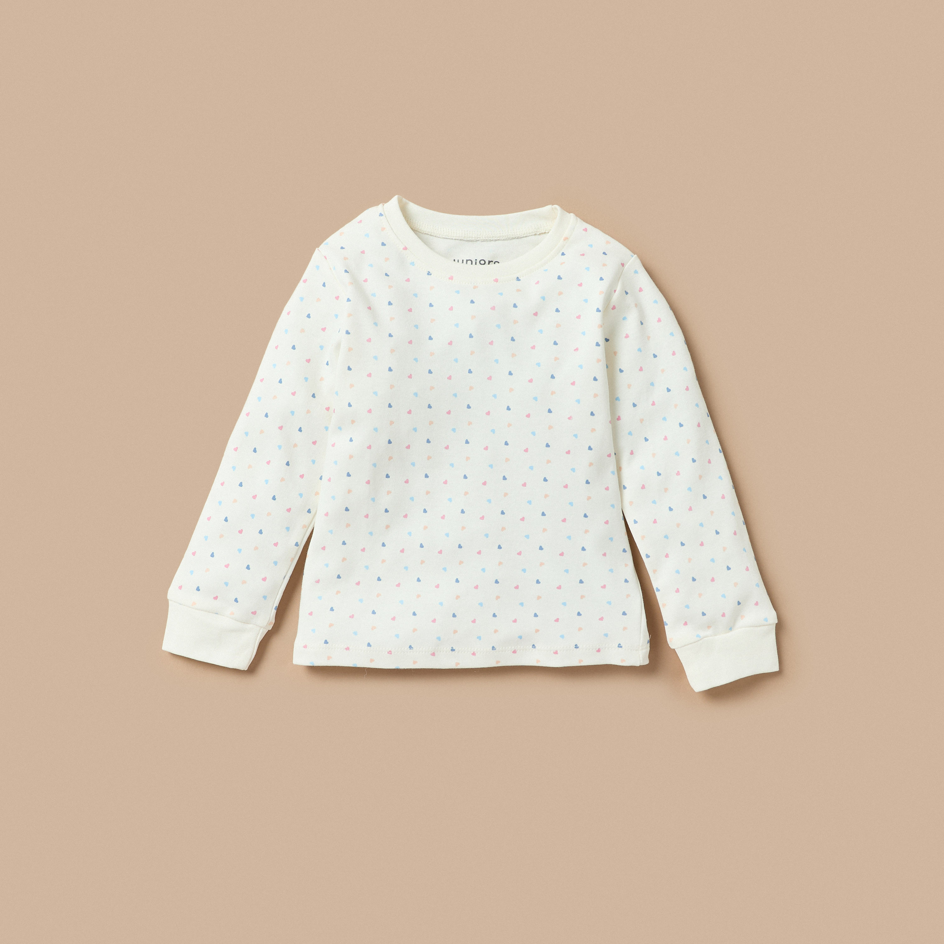 طقم بنطلون بيجاما وتيشيرت بطبعات قلب من جونيورز-baby-girls-clothing-nightwear-pyjamasets-image-3
