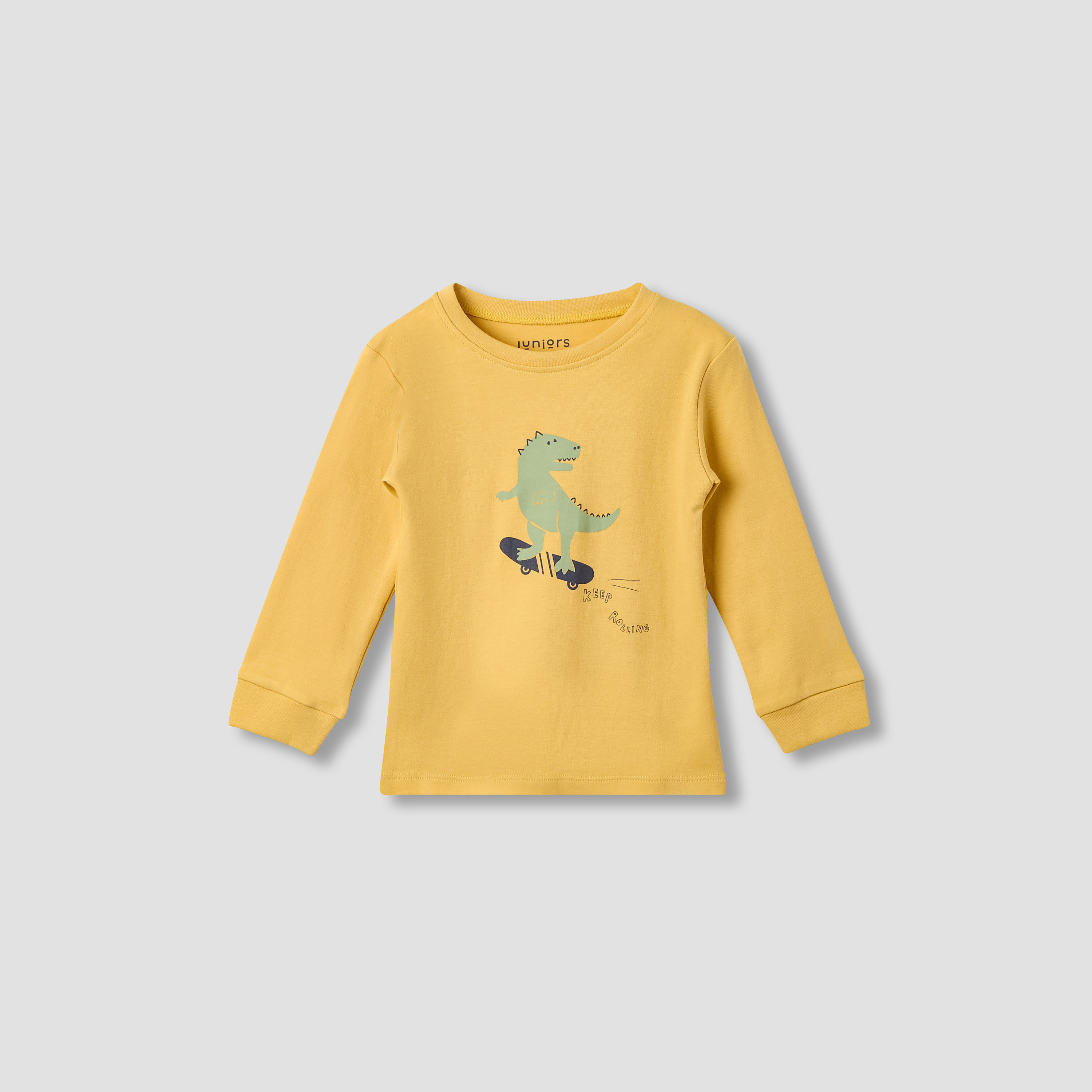 Juniors Cotton Round Neck Long Sleeves Pyjama Set with Graphic Print-baby-girls-clothing-nightwear-pyjamasets-image-2