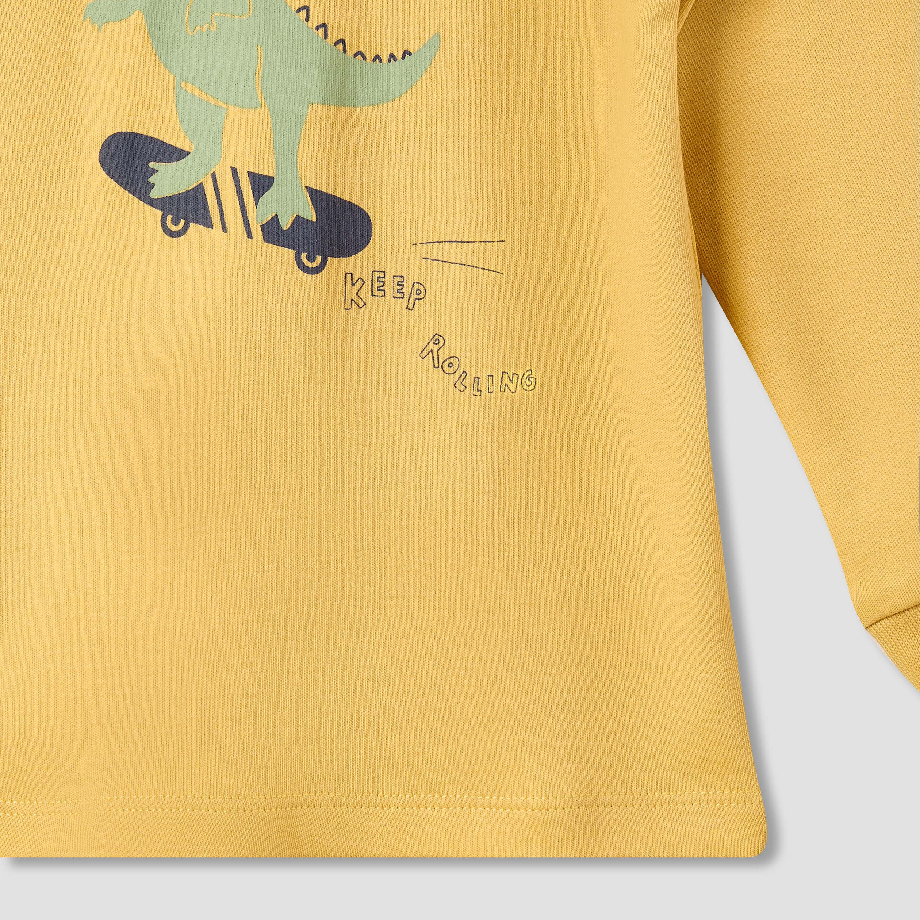 Juniors Cotton Round Neck Long Sleeves Pyjama Set with Graphic Print-baby-girls-clothing-nightwear-pyjamasets-image-5