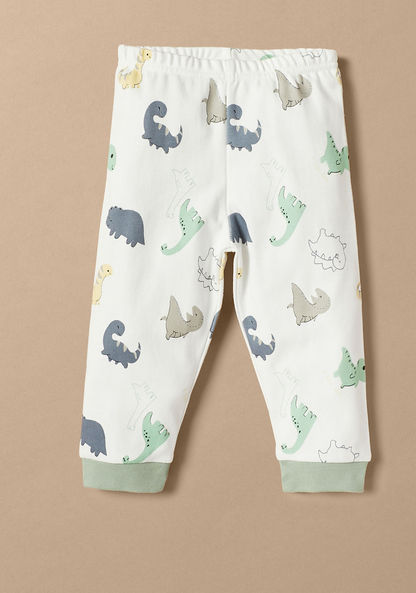 Juniors Dinosaur Print T-shirt and Pyjama Set-Pyjama Sets-image-2