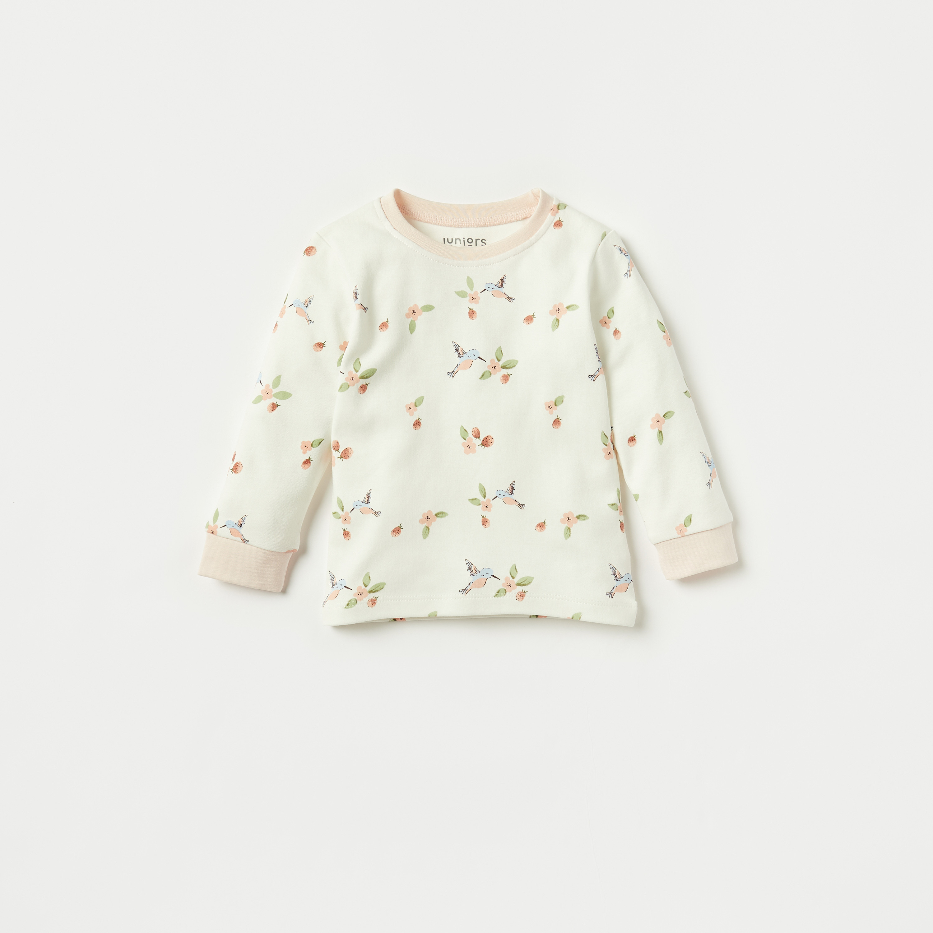 طقم بنطلون بيجاما وتيشيرت بأكمام طويلة وطبعات طائر من جونيورز-baby-girls-clothing-nightwear-pyjamasets-image-2