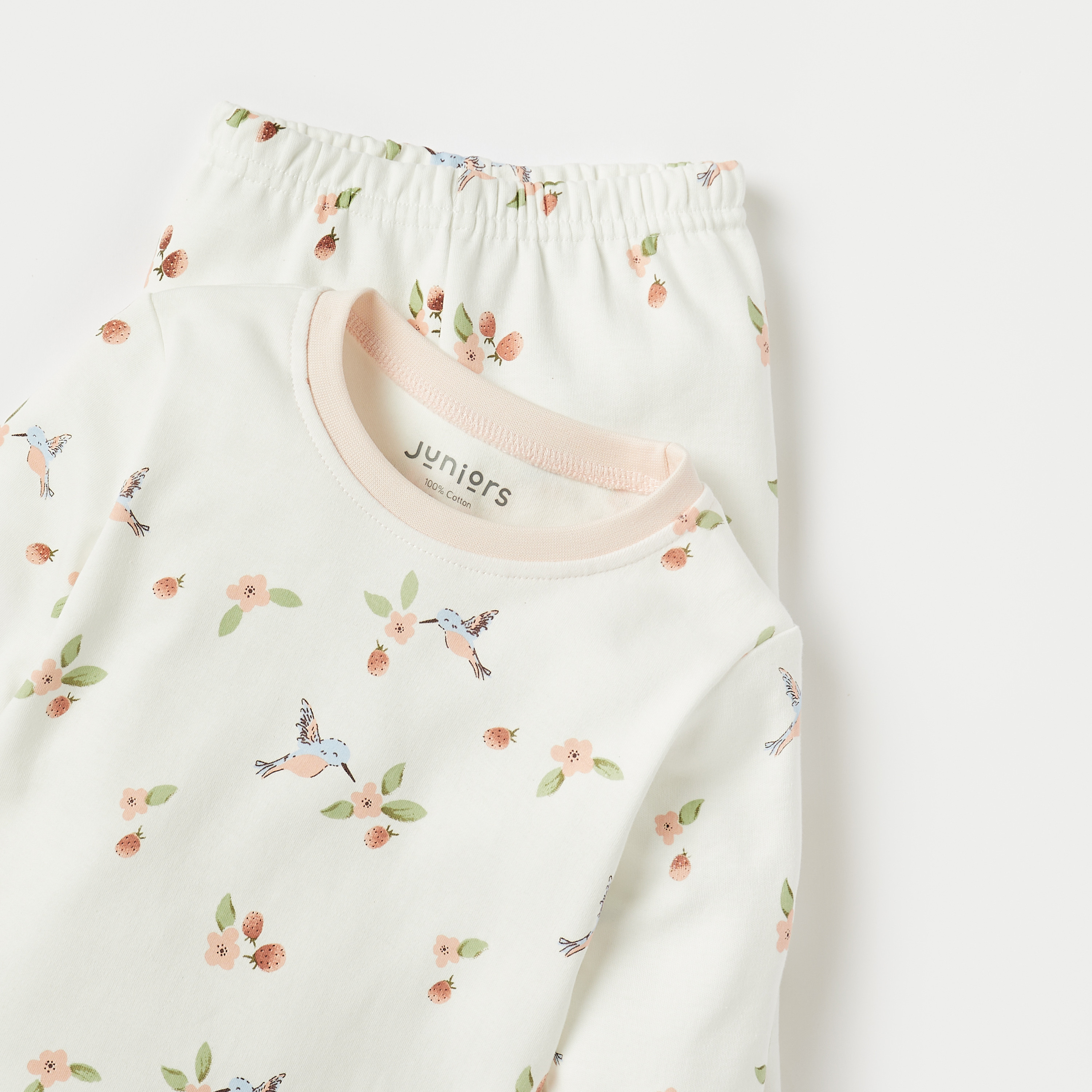 طقم بنطلون بيجاما وتيشيرت بأكمام طويلة وطبعات طائر من جونيورز-baby-girls-clothing-nightwear-pyjamasets-image-4