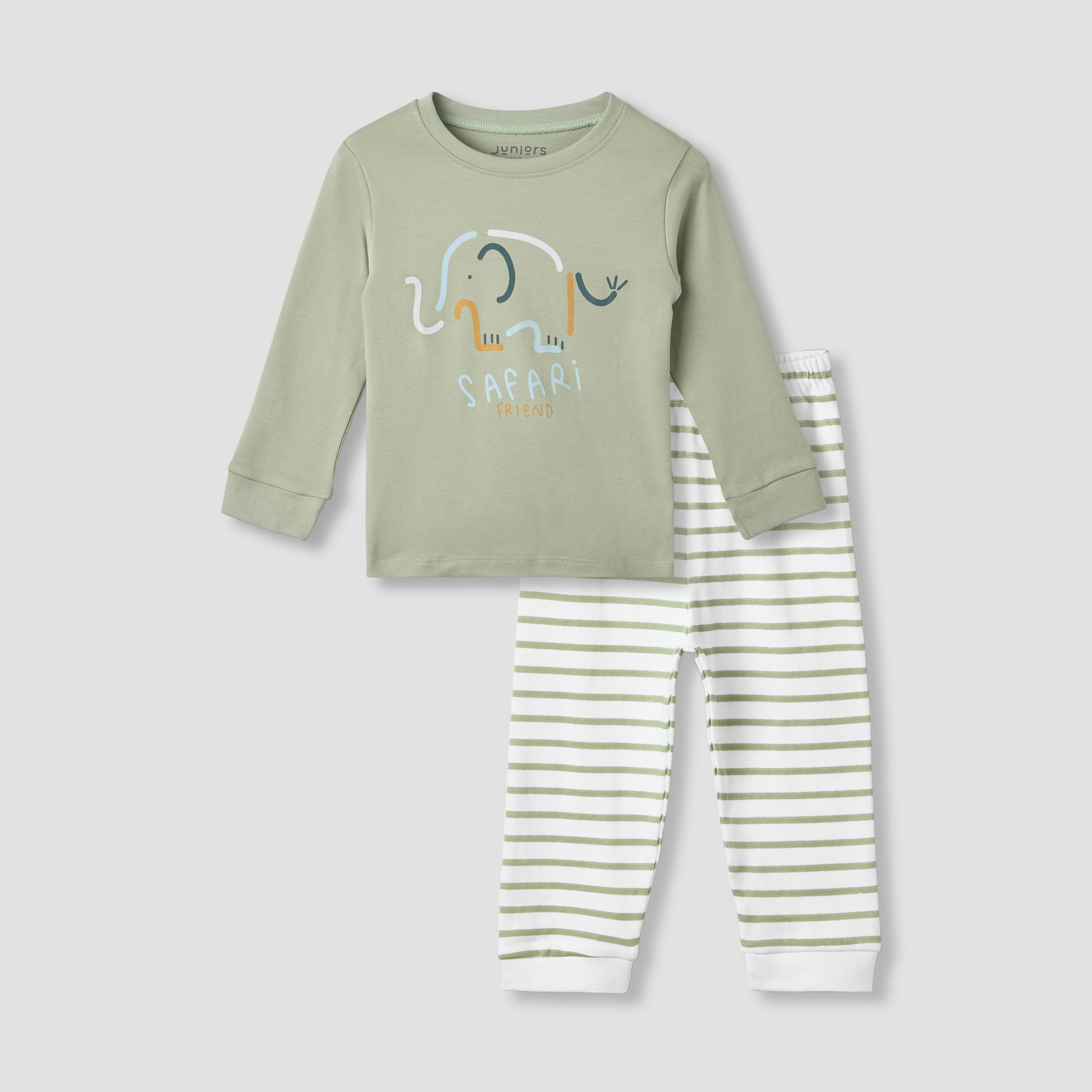 Juniors Pyjama Set with Print - Cotton - Long Sleeves - Round Neck-baby-girls-clothing-nightwear-pyjamasets-image-1