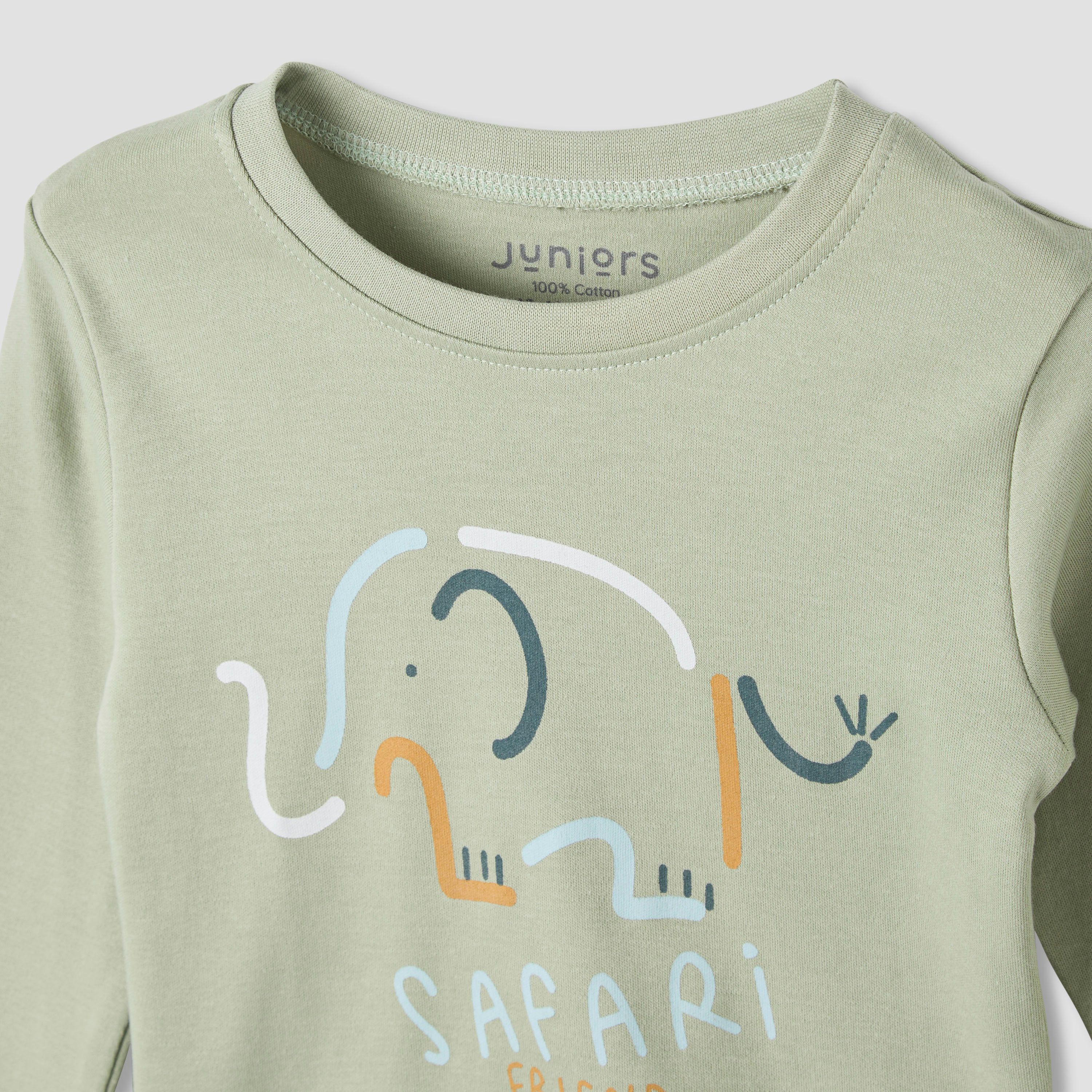 Juniors Pyjama Set with Print - Cotton - Long Sleeves - Round Neck-baby-girls-clothing-nightwear-pyjamasets-image-4