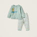 Juniors Animal Print Long Sleeves T-shirt and Pyjamas Set-Pyjama Sets-thumbnail-0