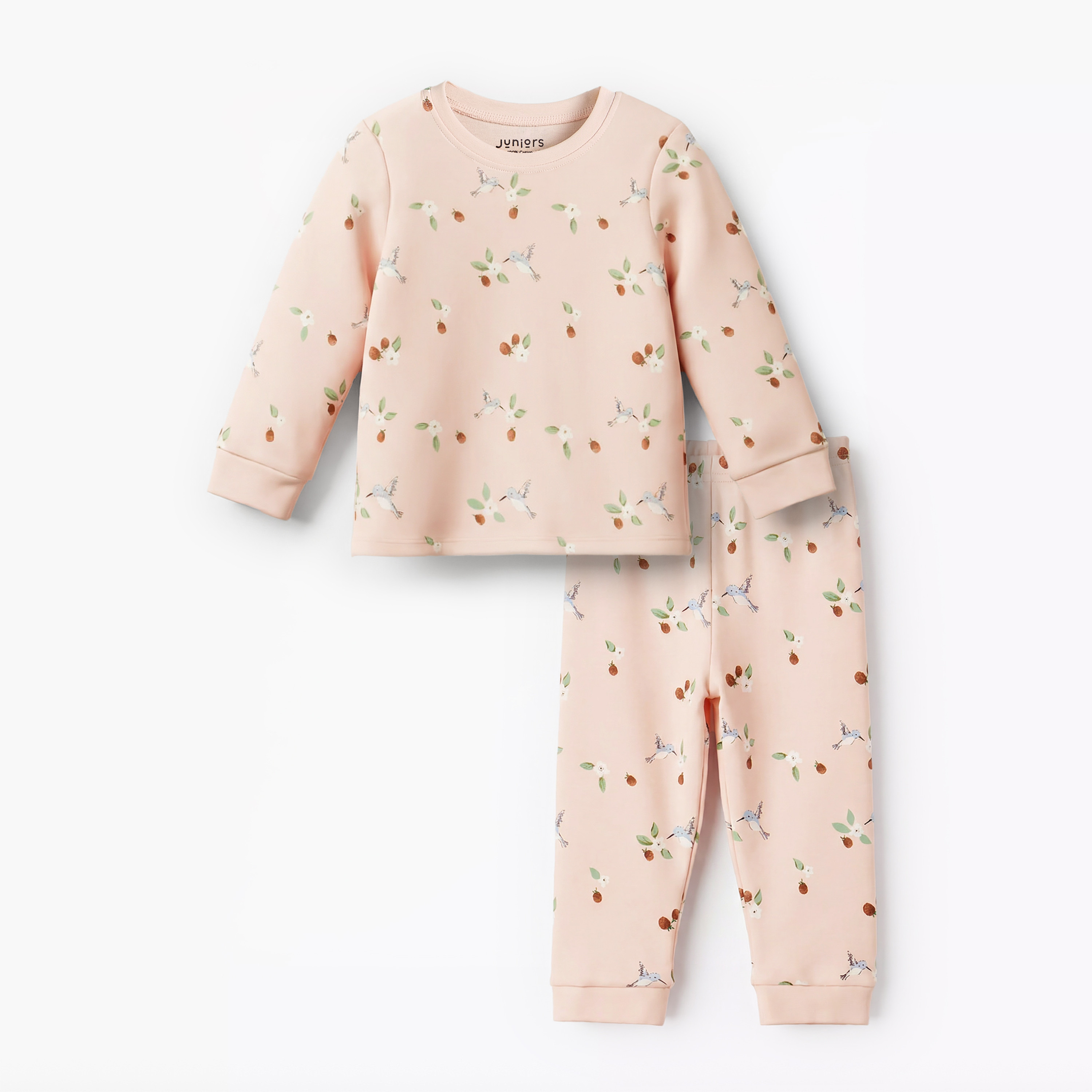 طقم بنطلون بيجاما وتيشيرت بأكمام طويلة وطبعات طائر من جونيورز-baby-girls-clothing-nightwear-pyjamasets-image-2