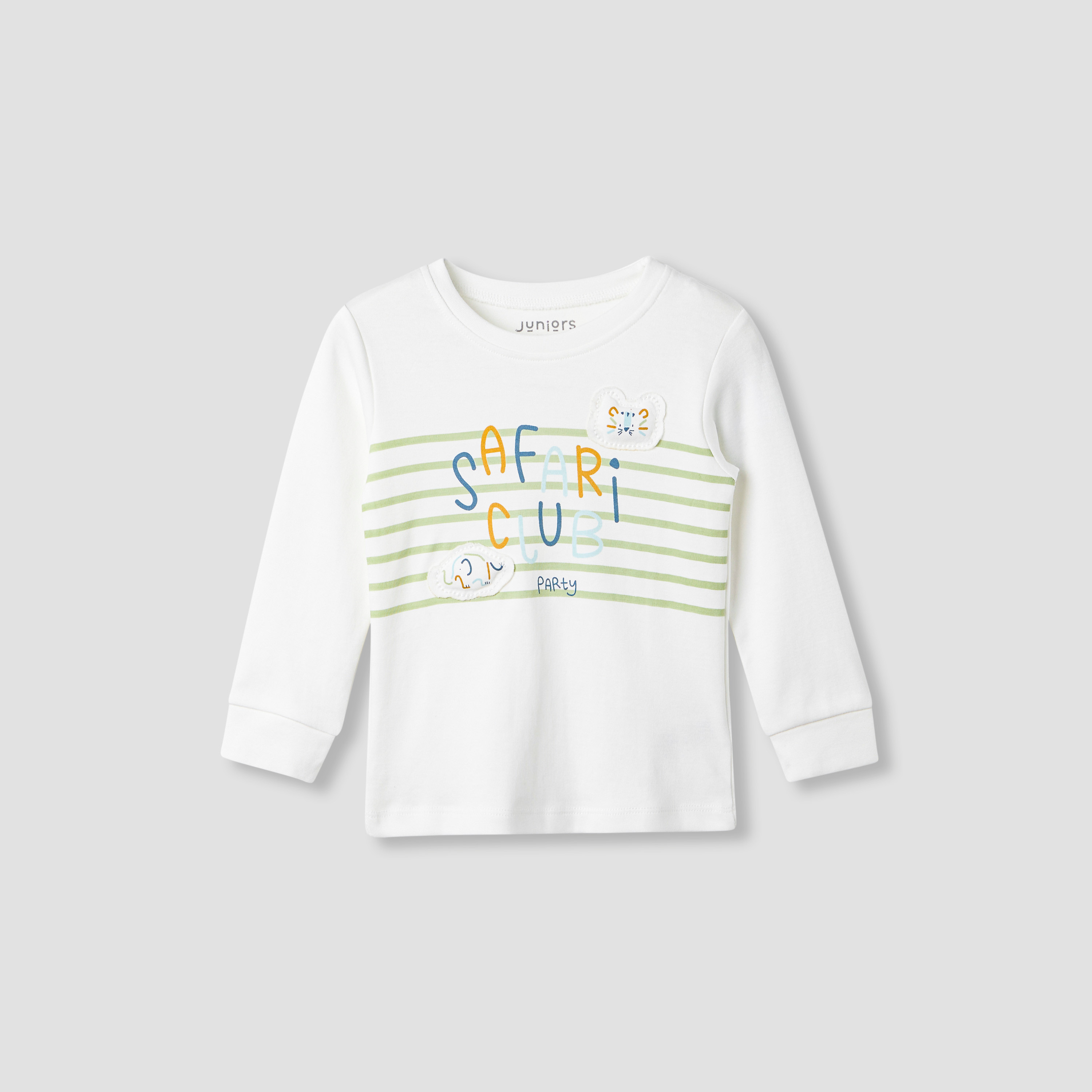 Juniors Striped T-shirt and Pyjama Set-baby-girls-clothing-nightwear-pyjamasets-image-2