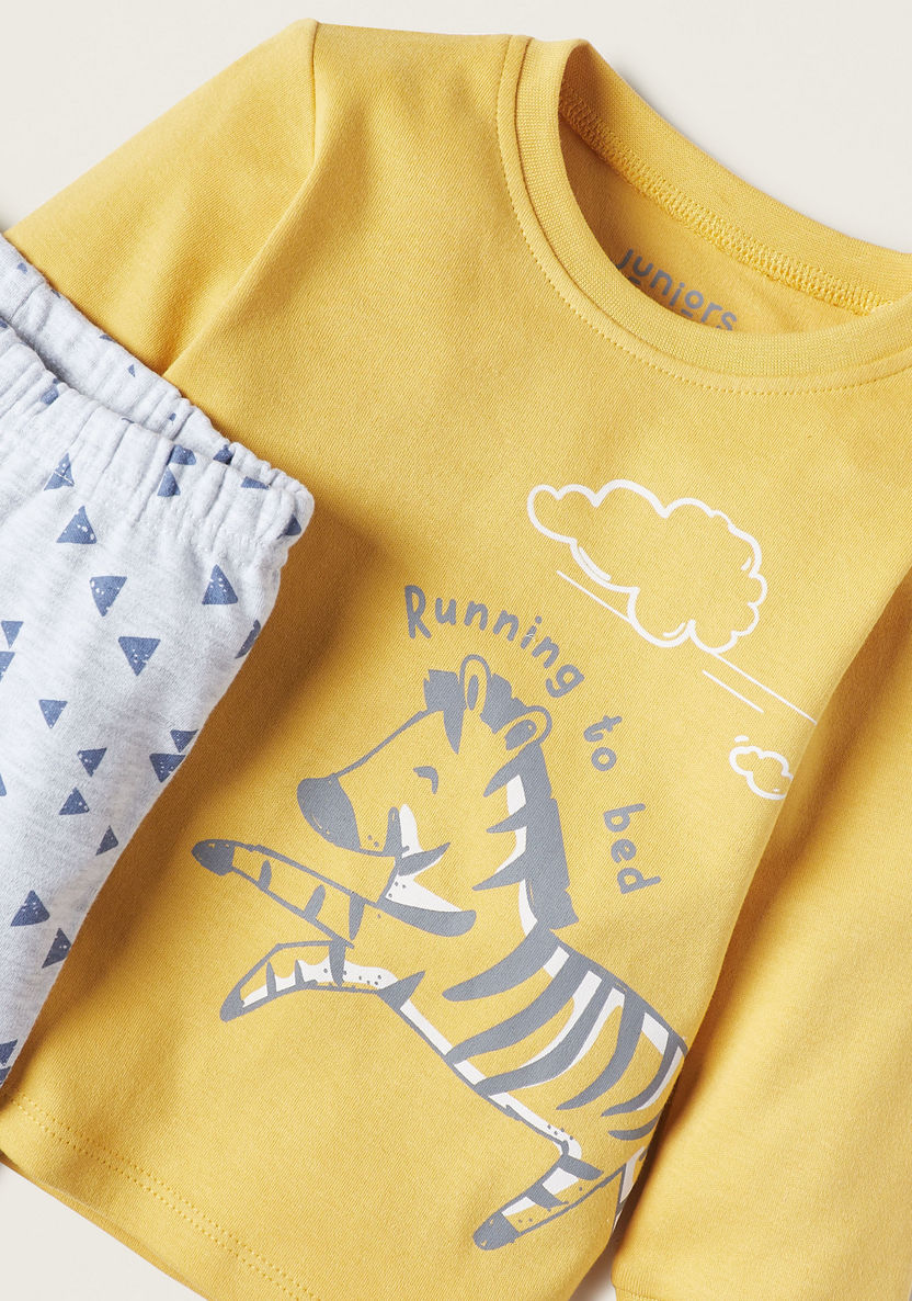 Juniors Printed T-shirt and Pyjama Set-Pyjama Sets-image-3