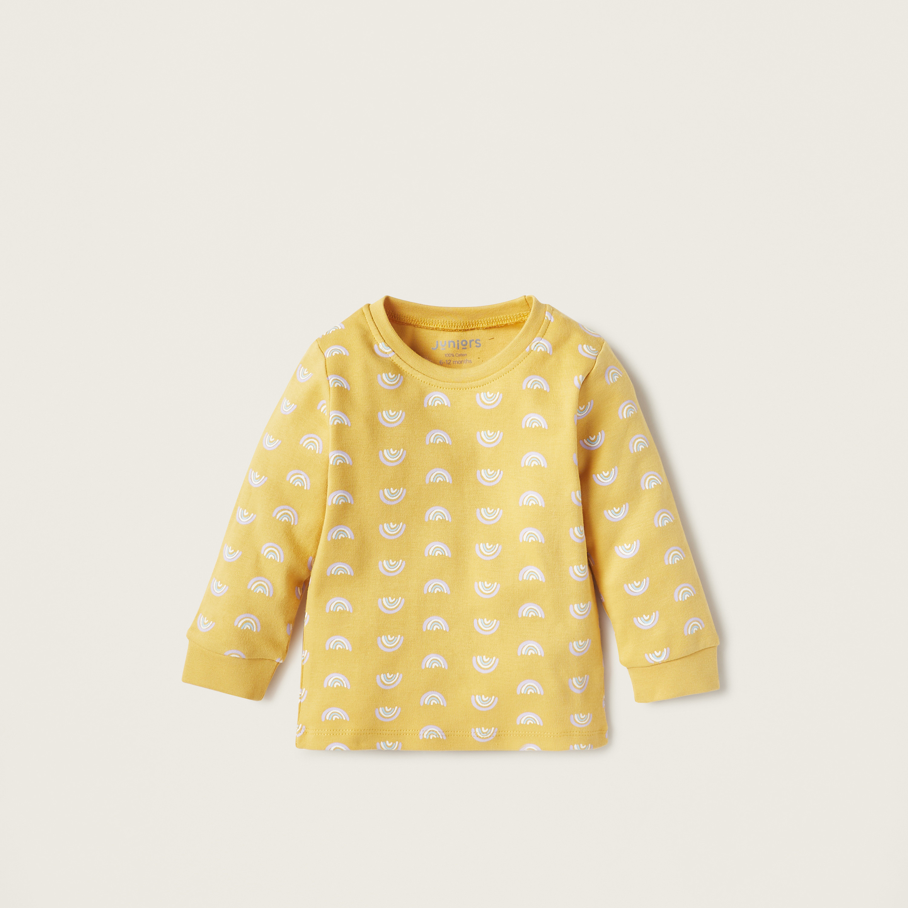 Juniors Rainbow Print Long Sleeves T-shirt and Pyjama Set-baby-boys-clothing-nightwear-pyjamasets-image-2