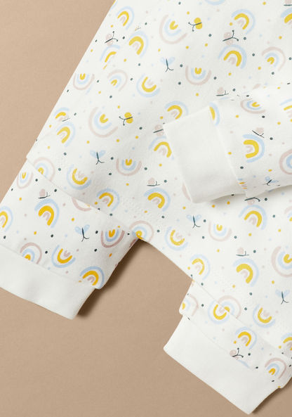 Juniors All-Over Rainbow Print T-shirt and Elasticated Pyjama Set-Pyjama Sets-image-4