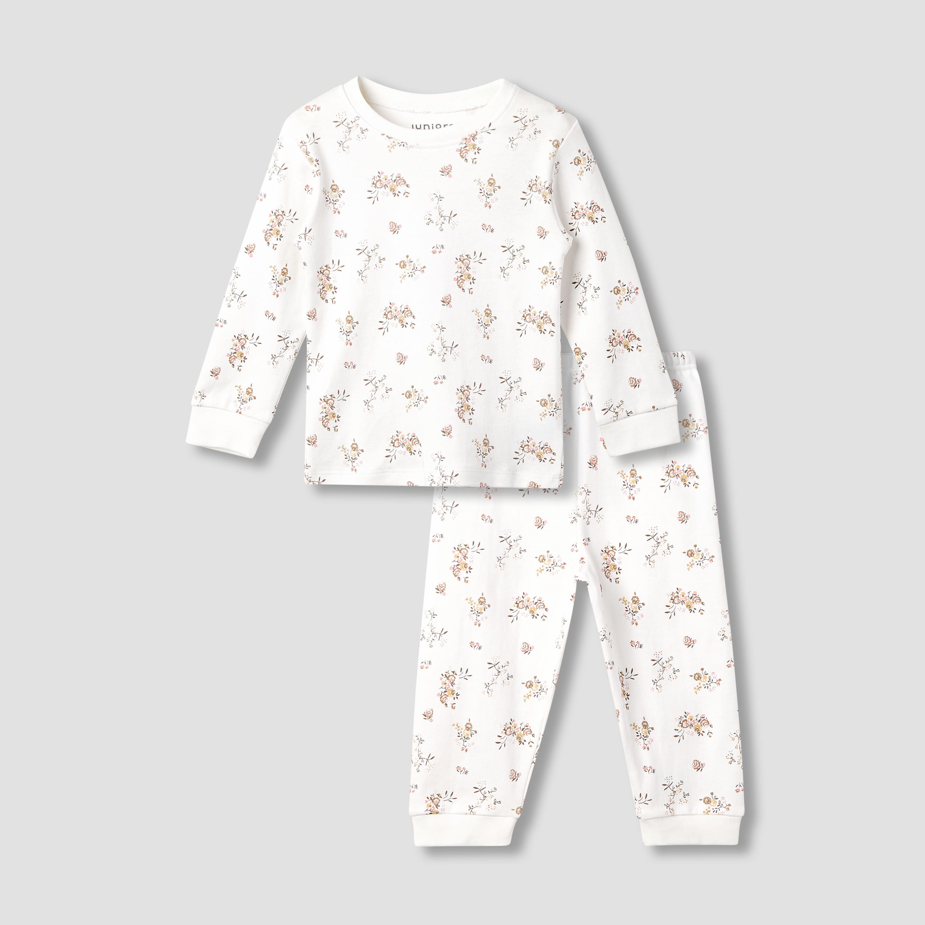Juniors Printed Ribbed T-shirt and Pyjama Set-baby-girls-clothing-nightwear-pyjamasets-image-2