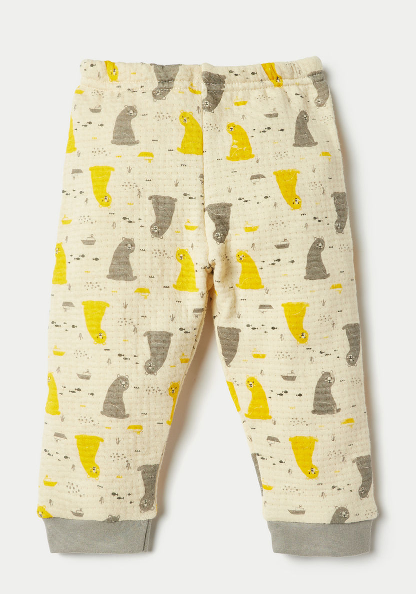 Juniors Bear Print Long Sleeves T-shirt and Pyjama Set-Pyjama Sets-image-2