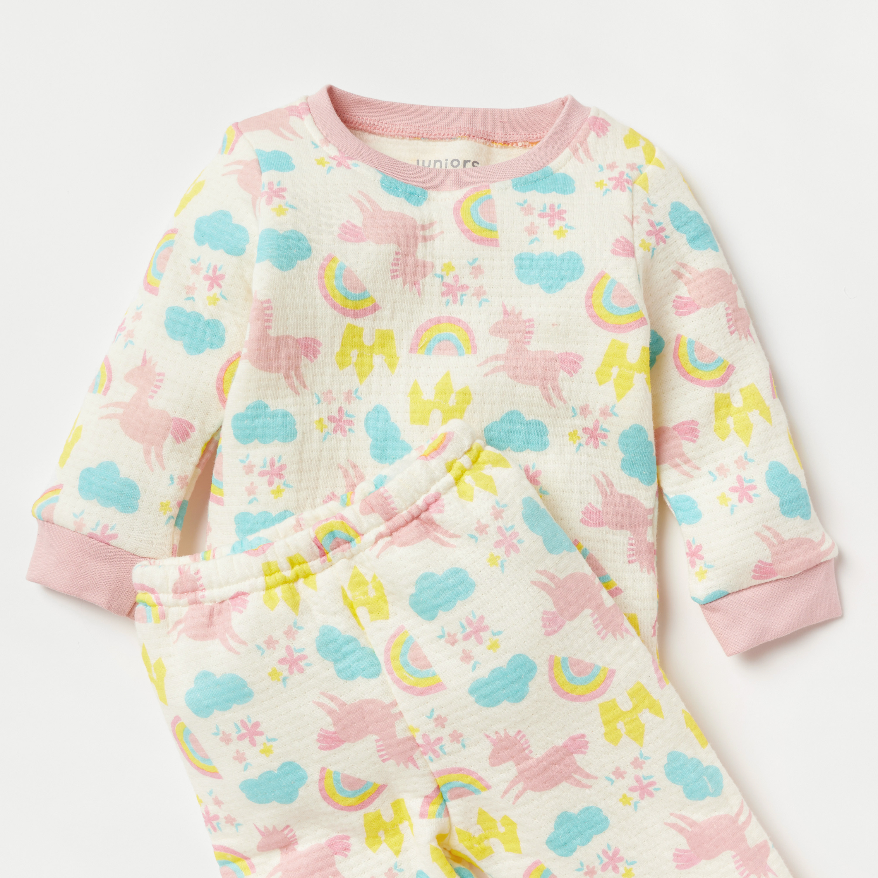 Juniors All Over Print T-shirt and Pyjama Set-baby-girls-clothing-nightwear-pyjamasets-image-2
