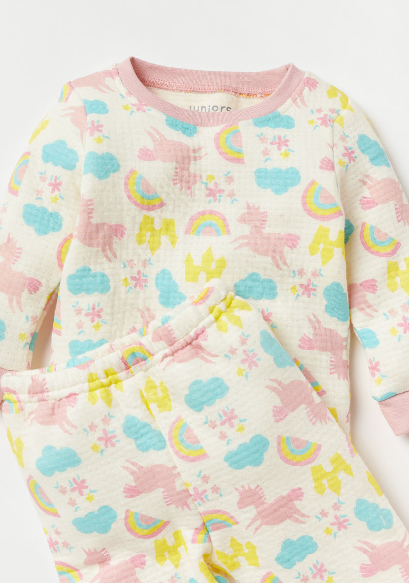 Juniors All Over Print T-shirt and Pyjama Set-Pyjama Sets-image-1