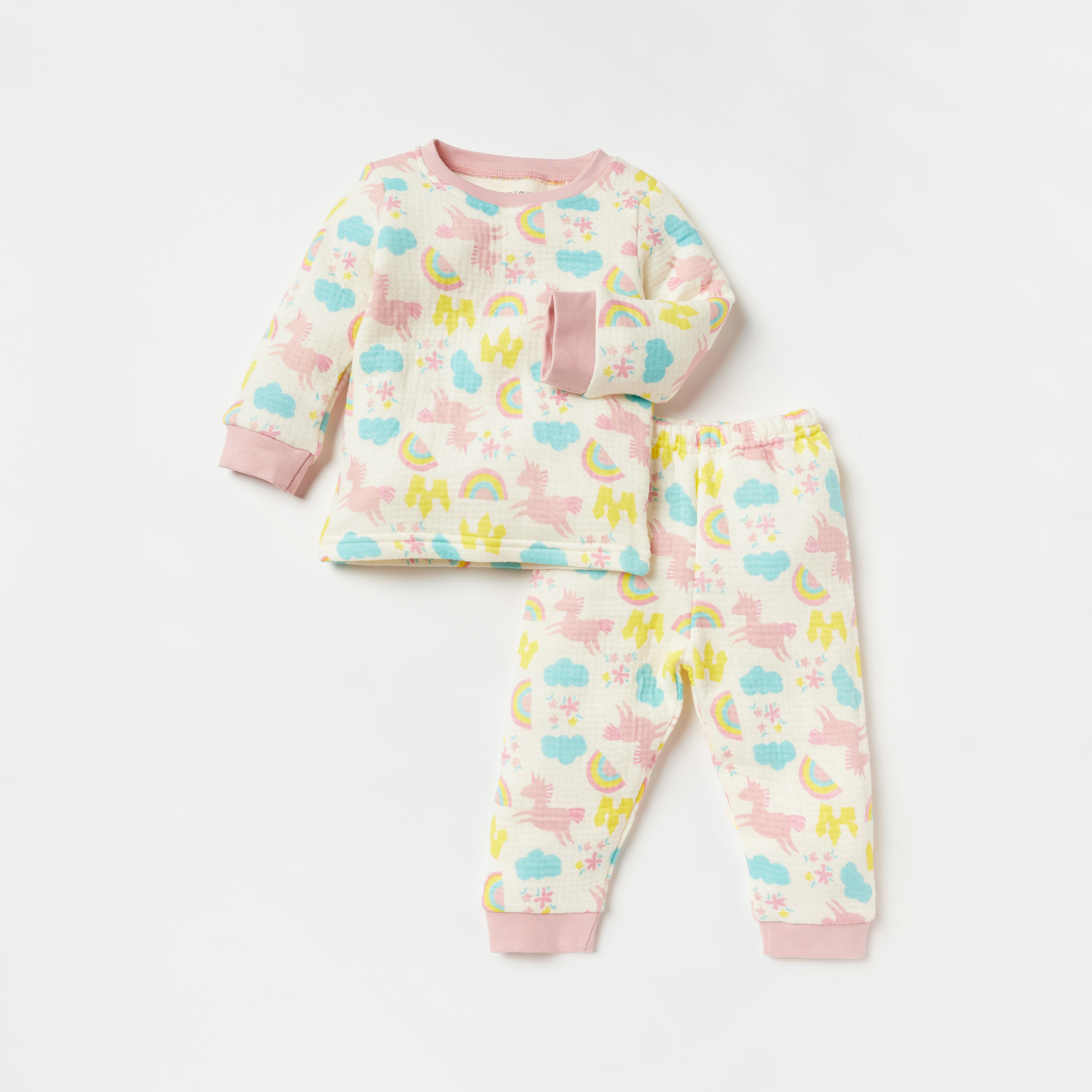Juniors All Over Print T-shirt and Pyjama Set-baby-girls-clothing-nightwear-pyjamasets-image-1