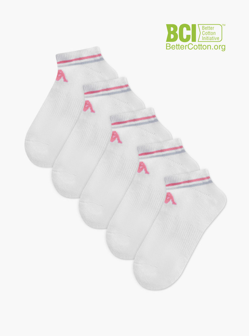 طقم جوارب موسّدة نصف وبرية 5 أزواج مقلمة بطول الكاحل من كابا-girls-accessories-socks-image-1