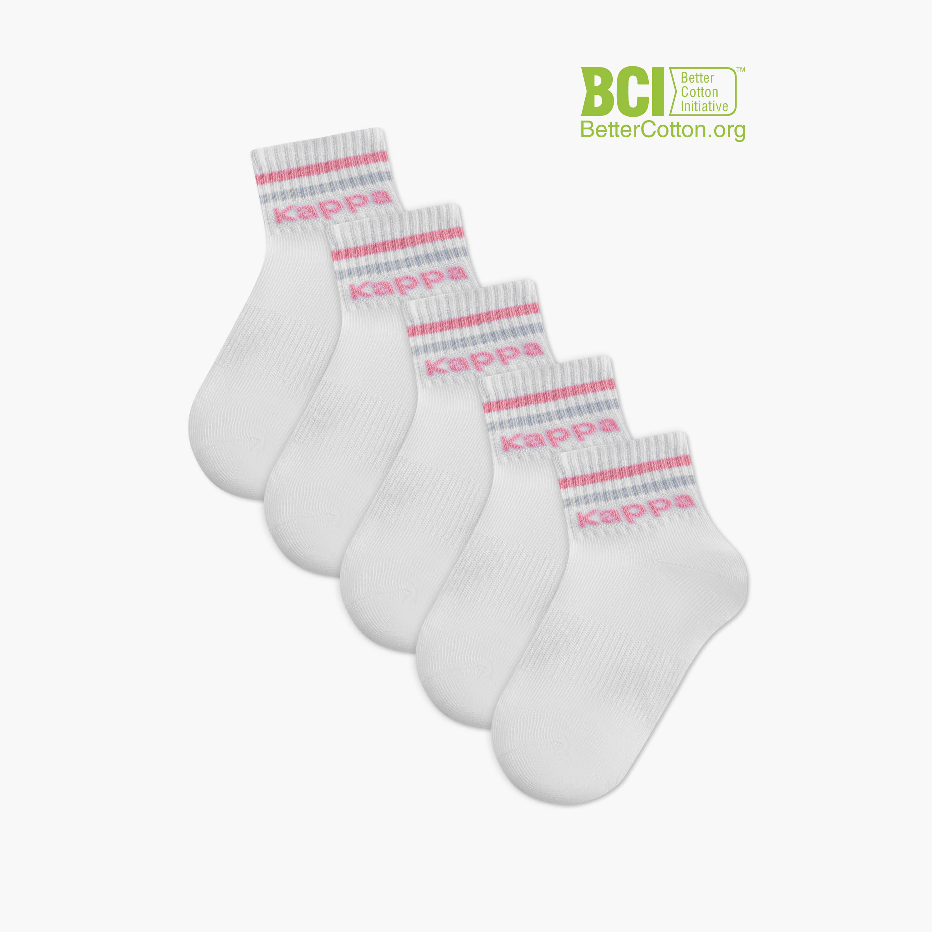 طقم جوارب 5 أزواج بطول الكاحل وطبعات الشعار من كابا-girls-accessories-socks-image-1