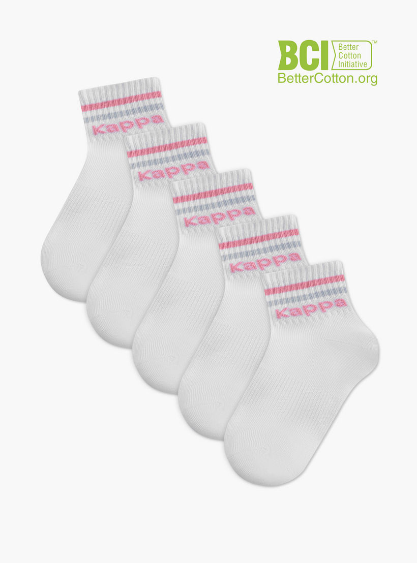 طقم جوارب 5 أزواج بطول الكاحل وطبعات الشعار من كابا-girls-accessories-socks-image-1