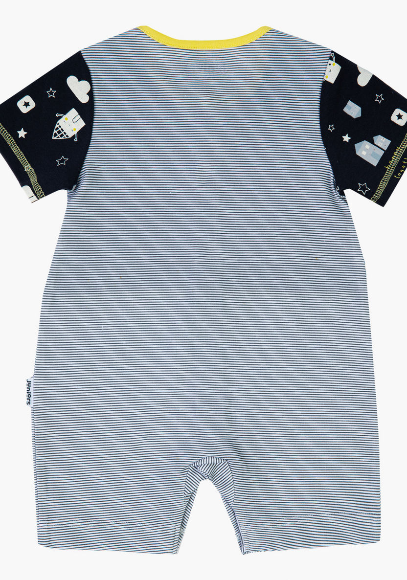 Juniors Print Round Neck Romper with Short Sleeves-Rompers%2C Dungarees and Jumpsuits-image-2