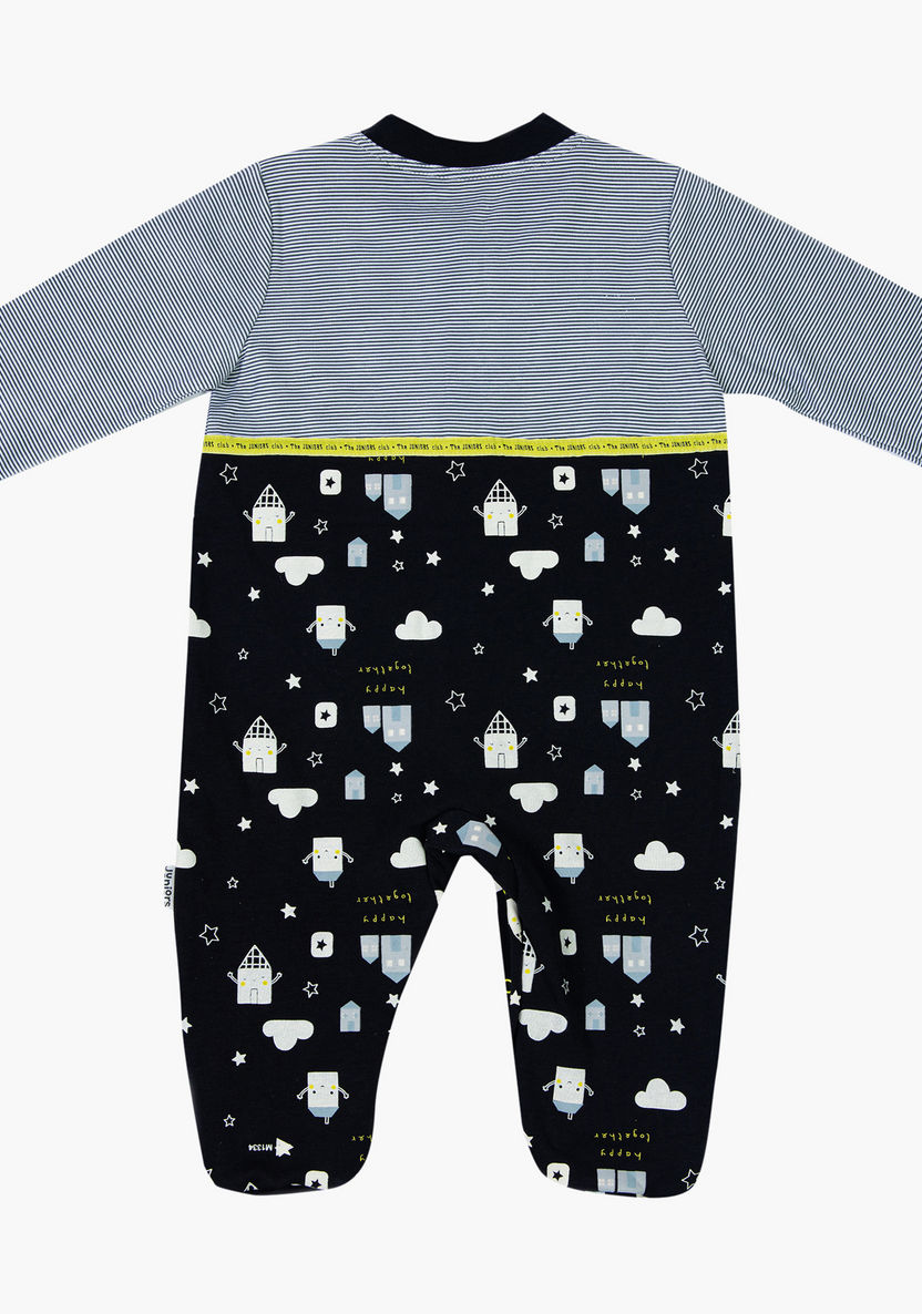 Juniors Printed Closed Feet Sleepsuit with Long Sleeves-Sleepsuits-image-2