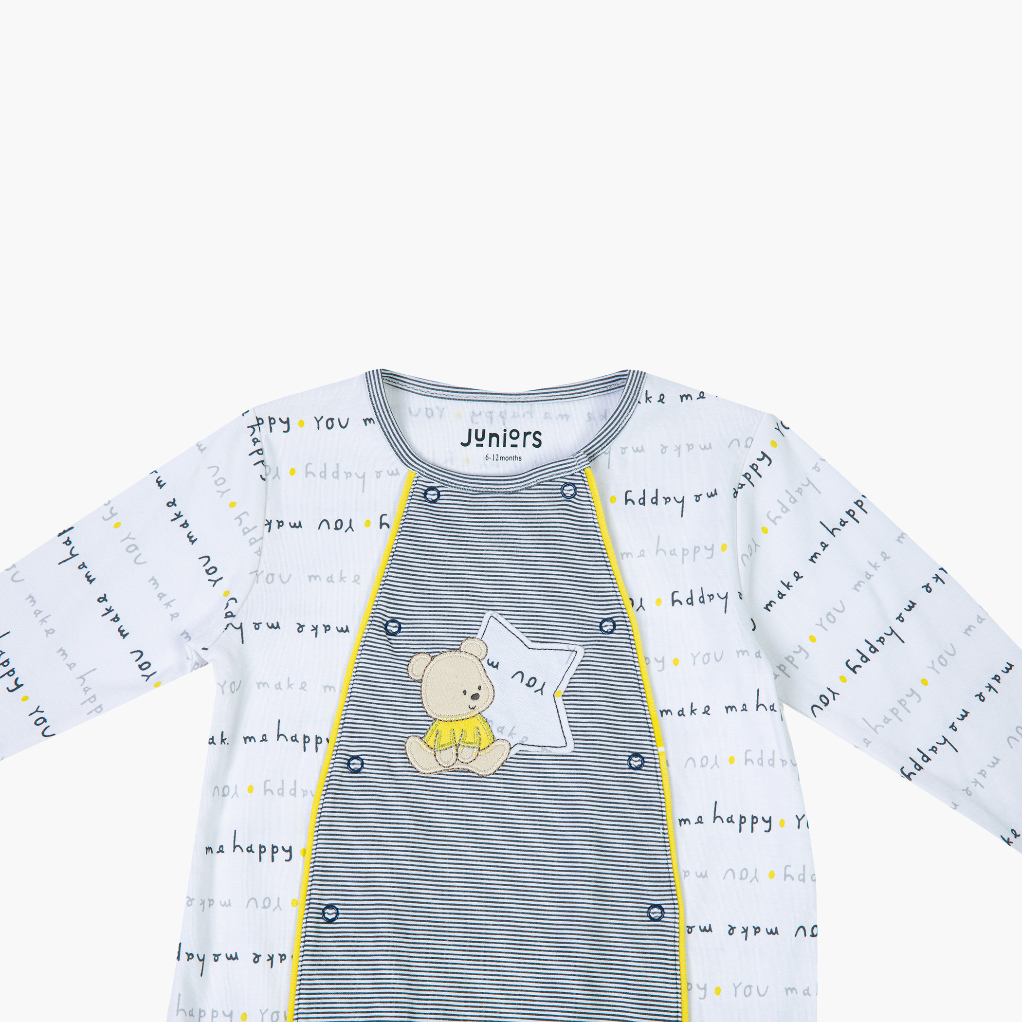 Juniors Printed Closed Feet Sleepsuit with Long Sleeves-baby-boys-clothing-nightwear-sleepsuits-image-2
