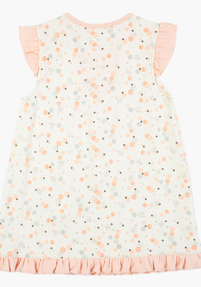 Juniors Printed Round Neck Dress with Cap Sleeves-Dresses%2C Gowns and Frocks-image-2