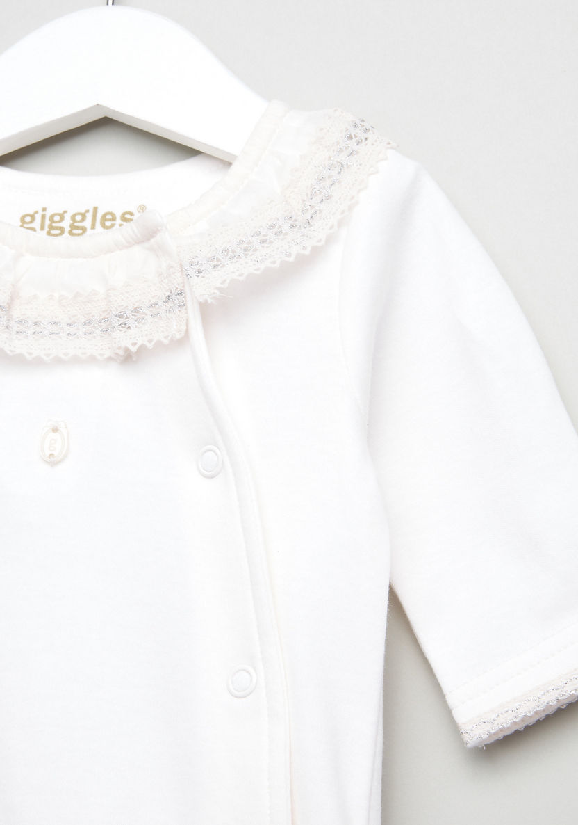 Giggles Lace Detail Long Sleeves Sleepsuit-Sleepsuits-image-1