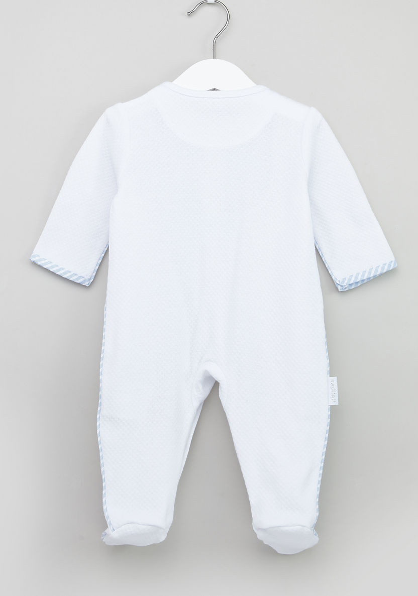 Giggles Closed Feet Cotton Sleepsuit with Bow Detail-Sleepsuits-image-2