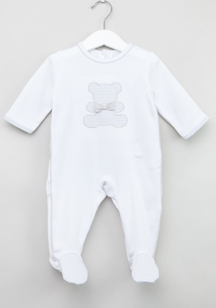 Giggles Textured Sleepsuit with Applique-Sleepsuits-image-0