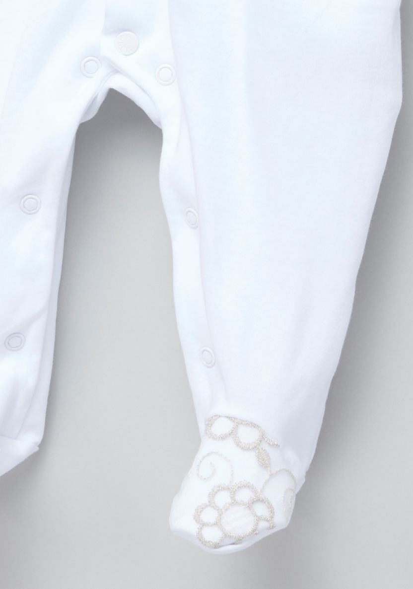 Giggles Embroidered Yoke Closed Feet Sleepsuit-Sleepsuits-image-1
