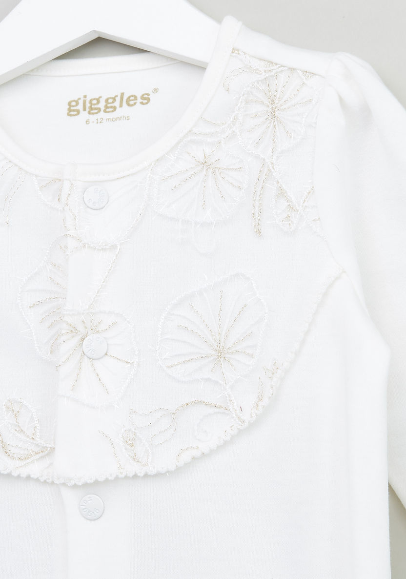Giggles Embroidered Closed Feet Sleepsuit-Sleepsuits-image-1