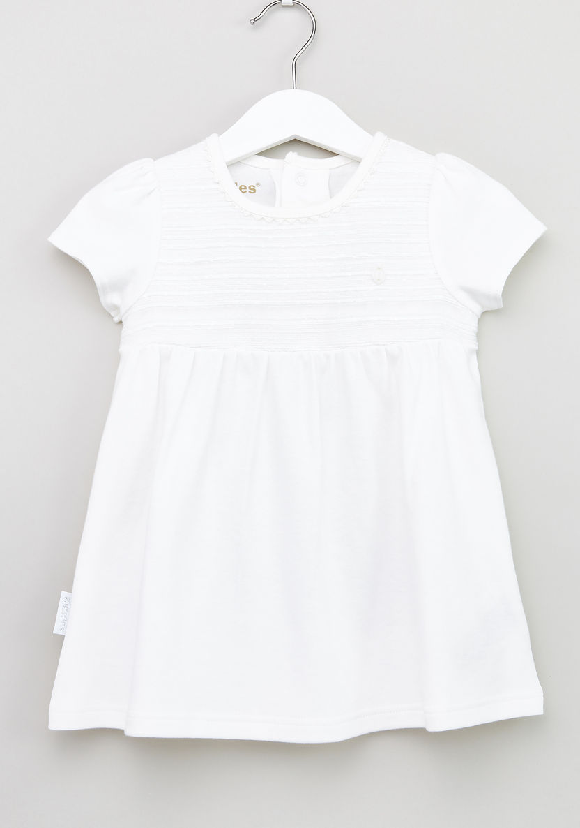 Giggles A-line Cotton Dress with Short Sleeves-Dresses%2C Gowns and Frocks-image-0
