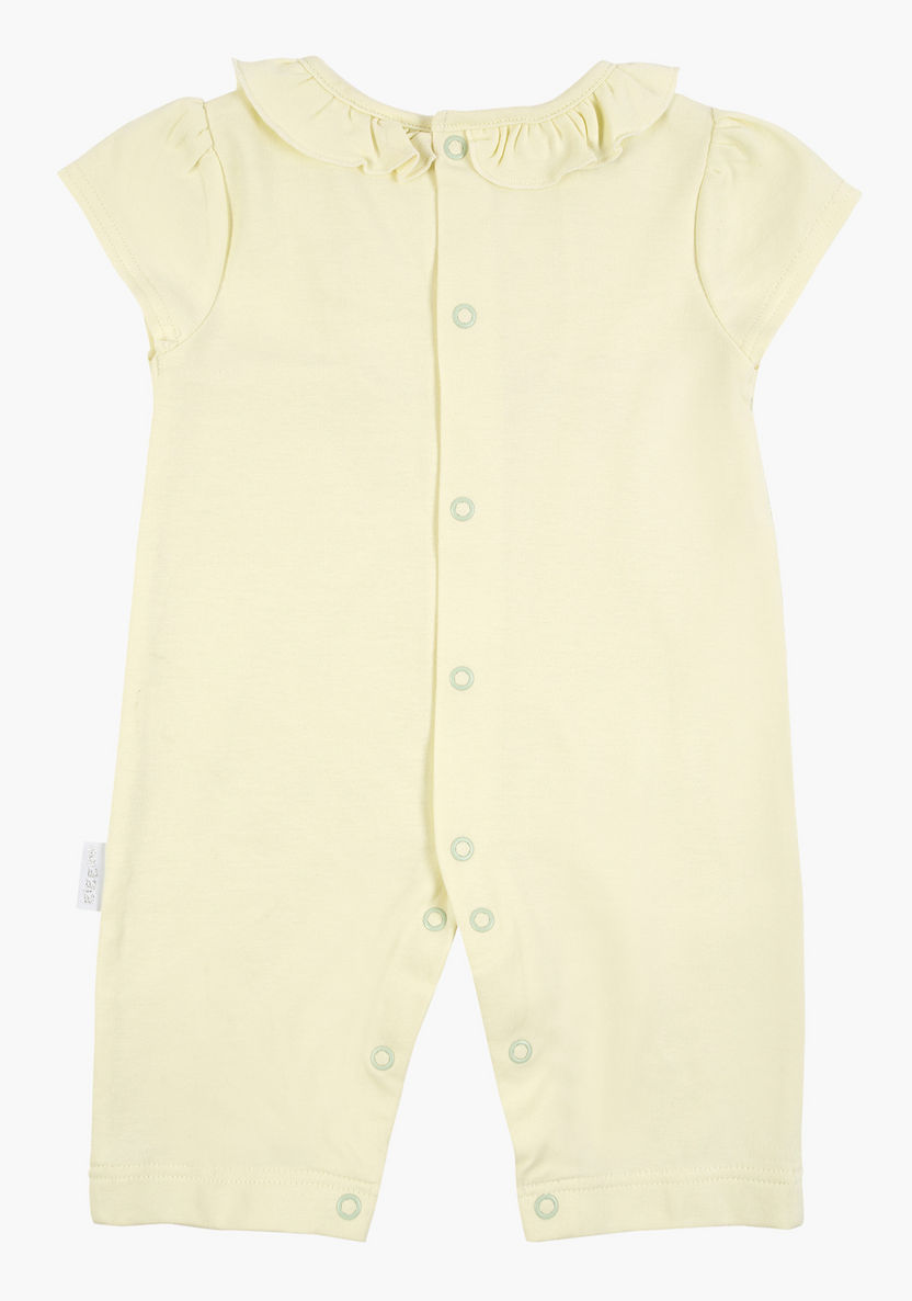 Giggles Textured Romper with Short Sleeves and Ruffle Detail-Rompers%2C Dungarees and Jumpsuits-image-2