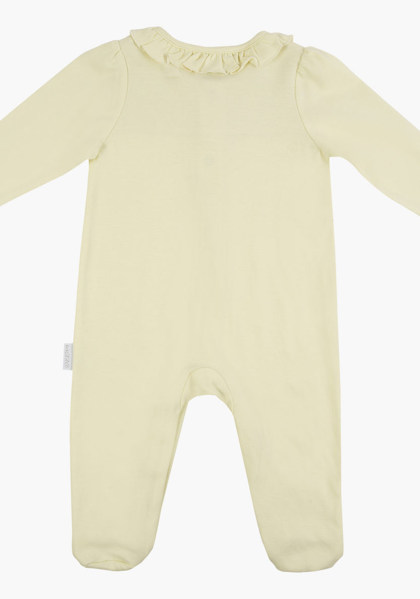 Giggles Closed Feet Sleepsuit with Long Sleeves and Ruffle Detail-Sleepsuits-image-1
