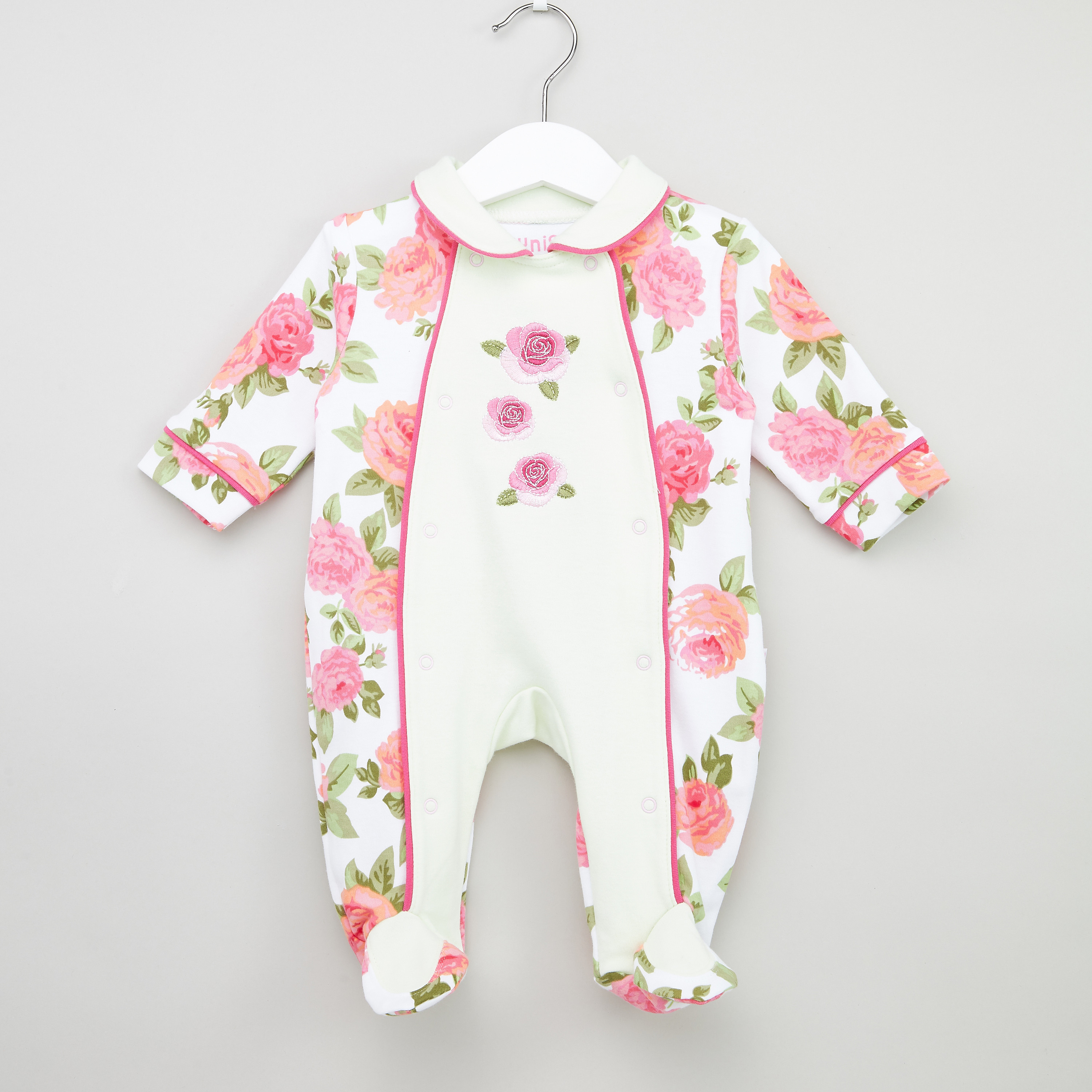 Juniors Floral Printed Closed Feet Sleepsuit-baby-boys-clothing-nightwear-sleepsuits-image-1