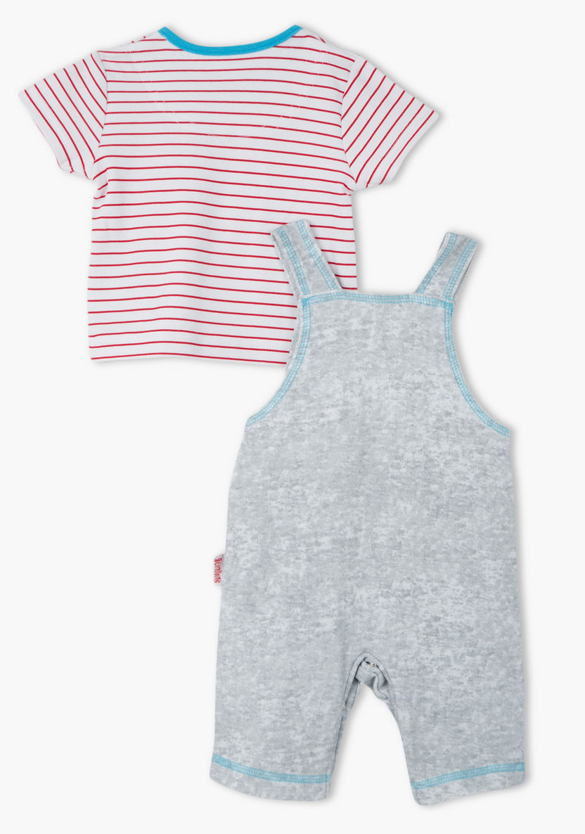 Juniors Round Neck T-shirt and Dungaree Set-Clothes Sets-image-3
