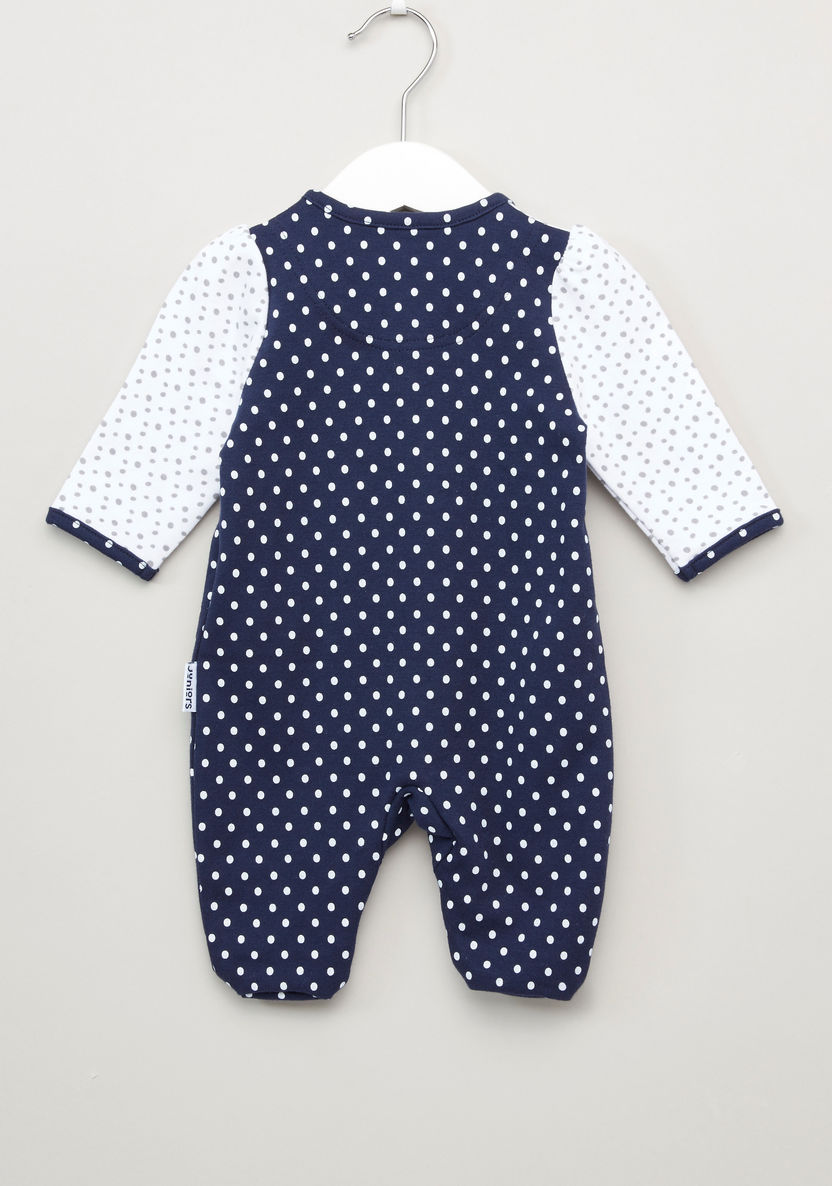 Juniors Polka Dot Printed Sleepsuit-Sleepsuits-image-2