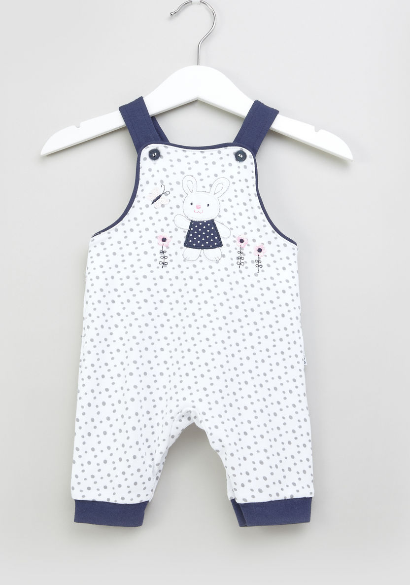 Juniors Printed T-shirt with Dungarees-Clothes Sets-image-4