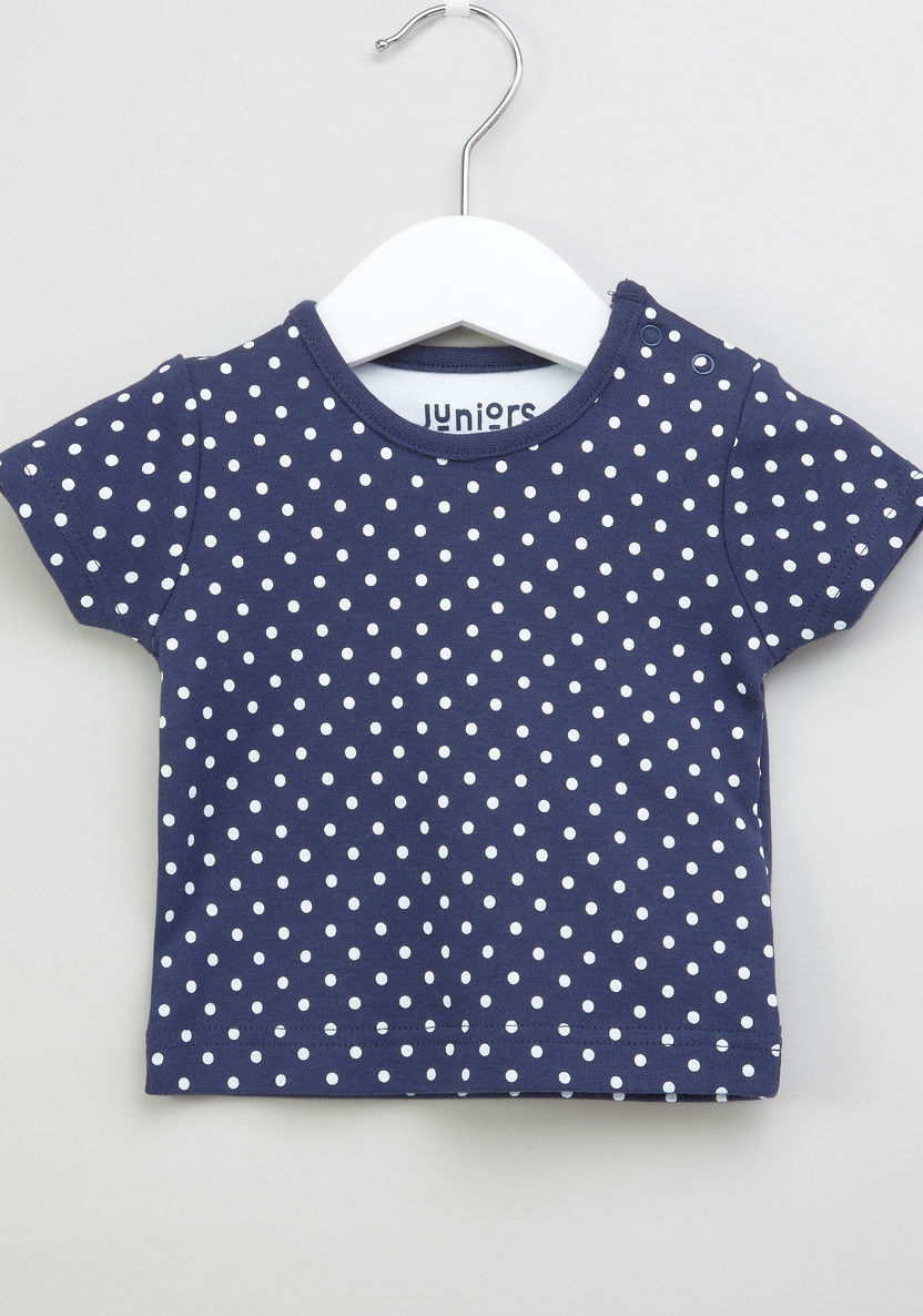 Juniors Printed T-shirt with Dungarees-Clothes Sets-image-6