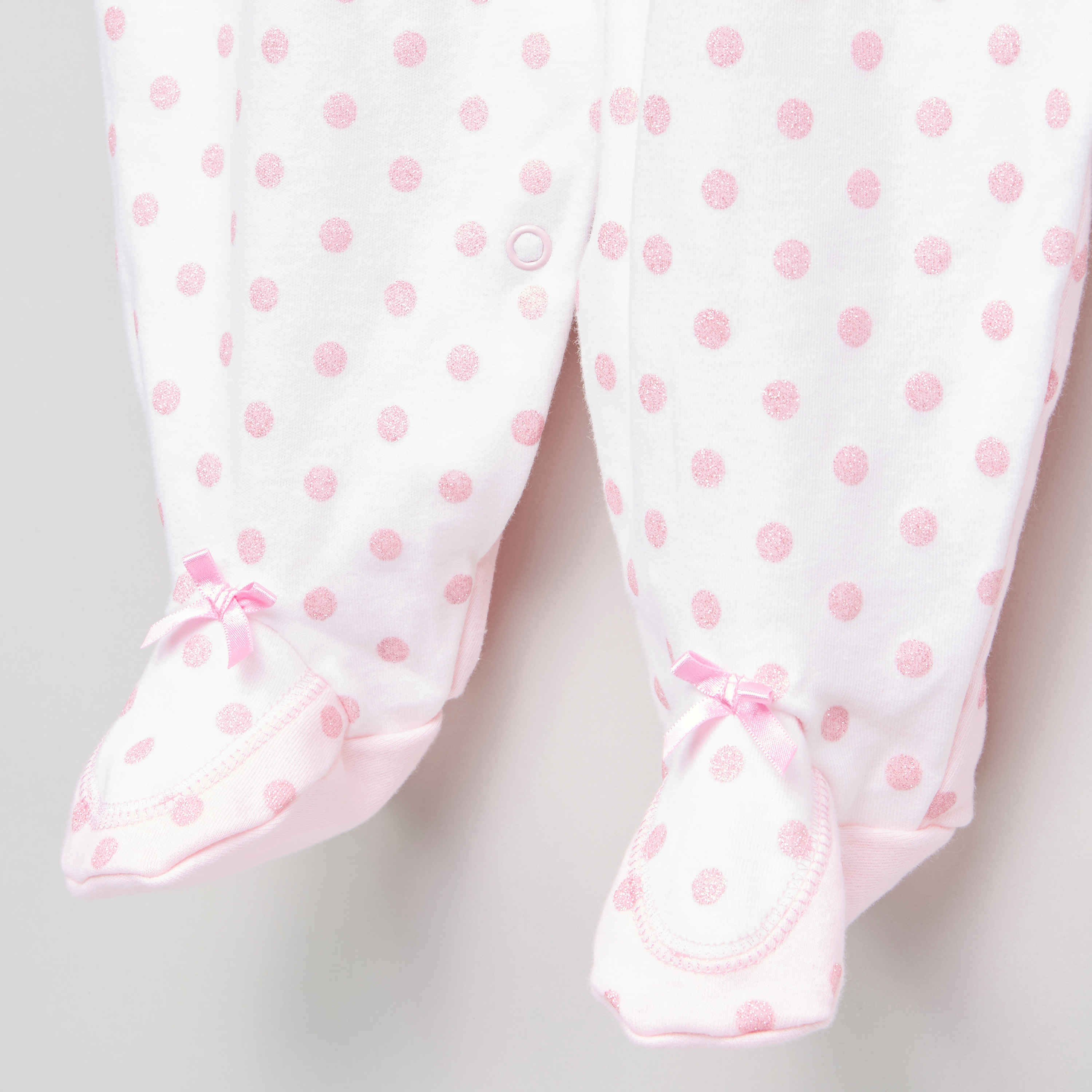 Juniors Polka Dot Printed Closed Feet Sleepsuit-baby-girls-clothing-nightwear-sleepsuits-image-2