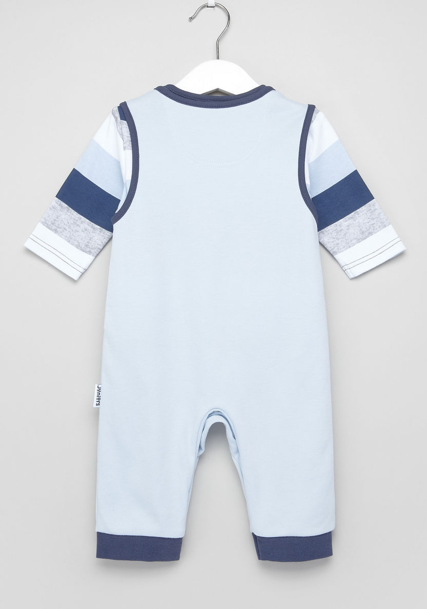 Juniors Striped T-shirt with Sleeveless Sleepsuit-Clothes Sets-image-2