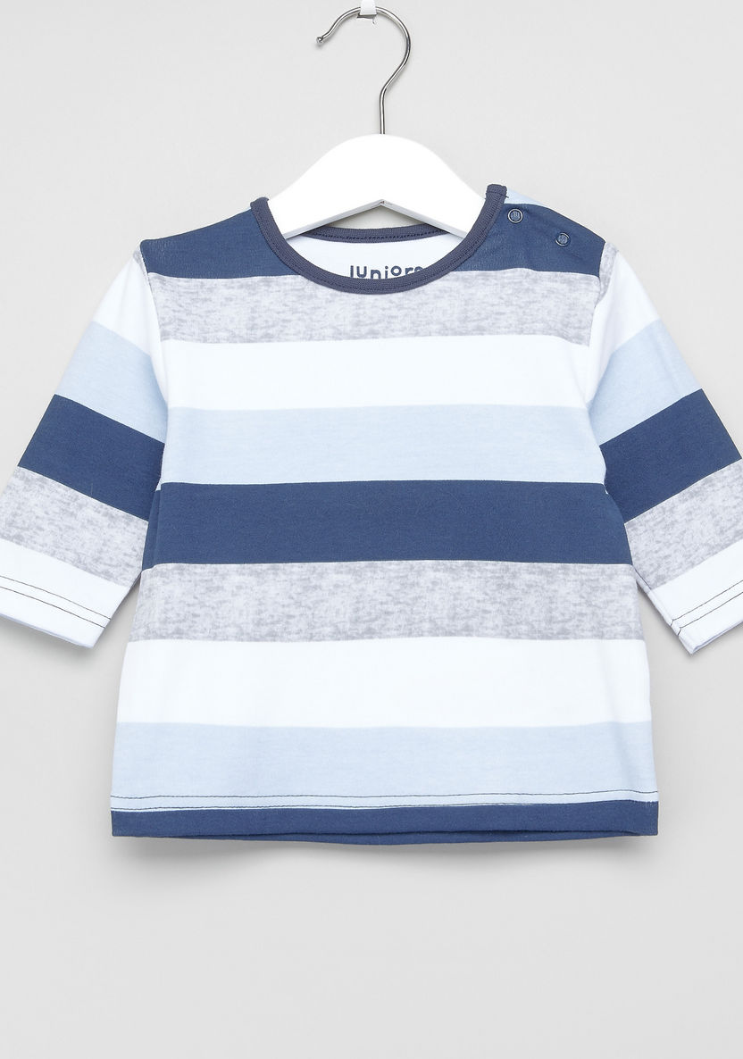 Juniors Striped T-shirt with Sleeveless Sleepsuit-Clothes Sets-image-3