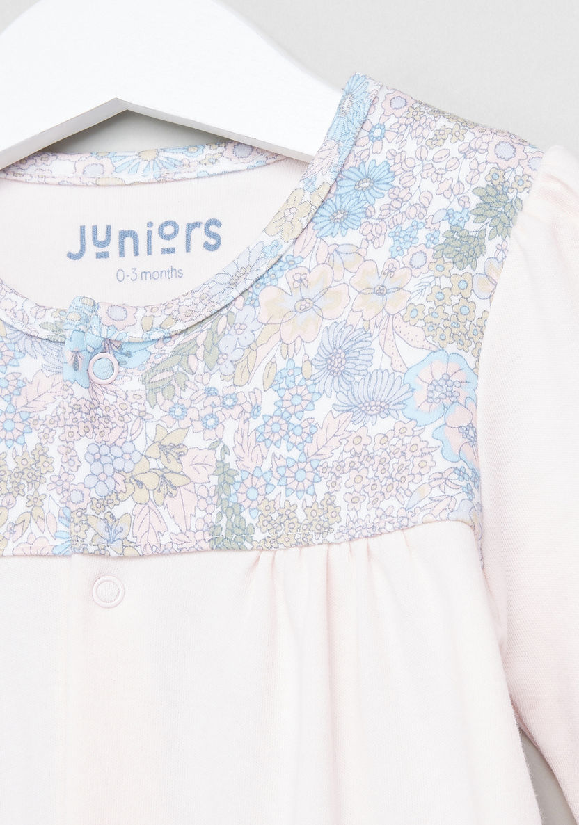 Juniors Floral Printed Closed Feet Sleepsuit-Sleepsuits-image-1
