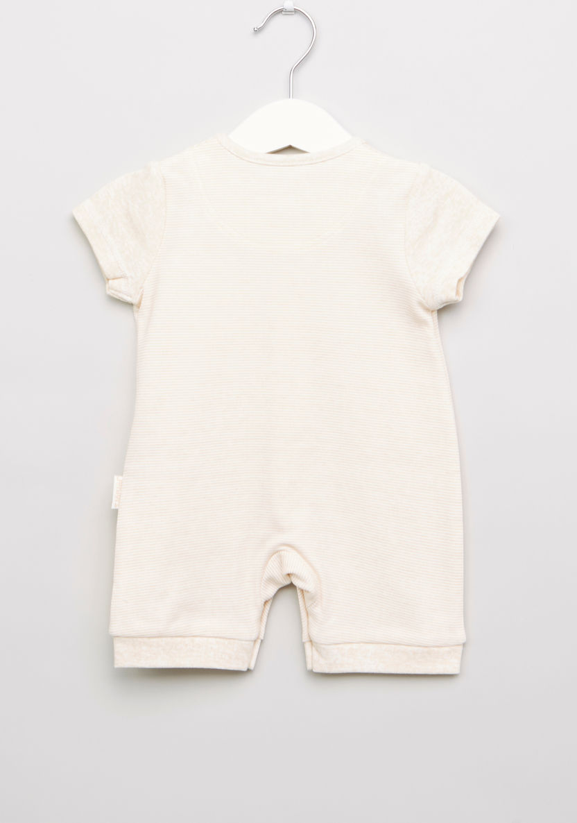 Juniors Striped Cotton Romper with Applique-Rompers%2C Dungarees and Jumpsuits-image-2